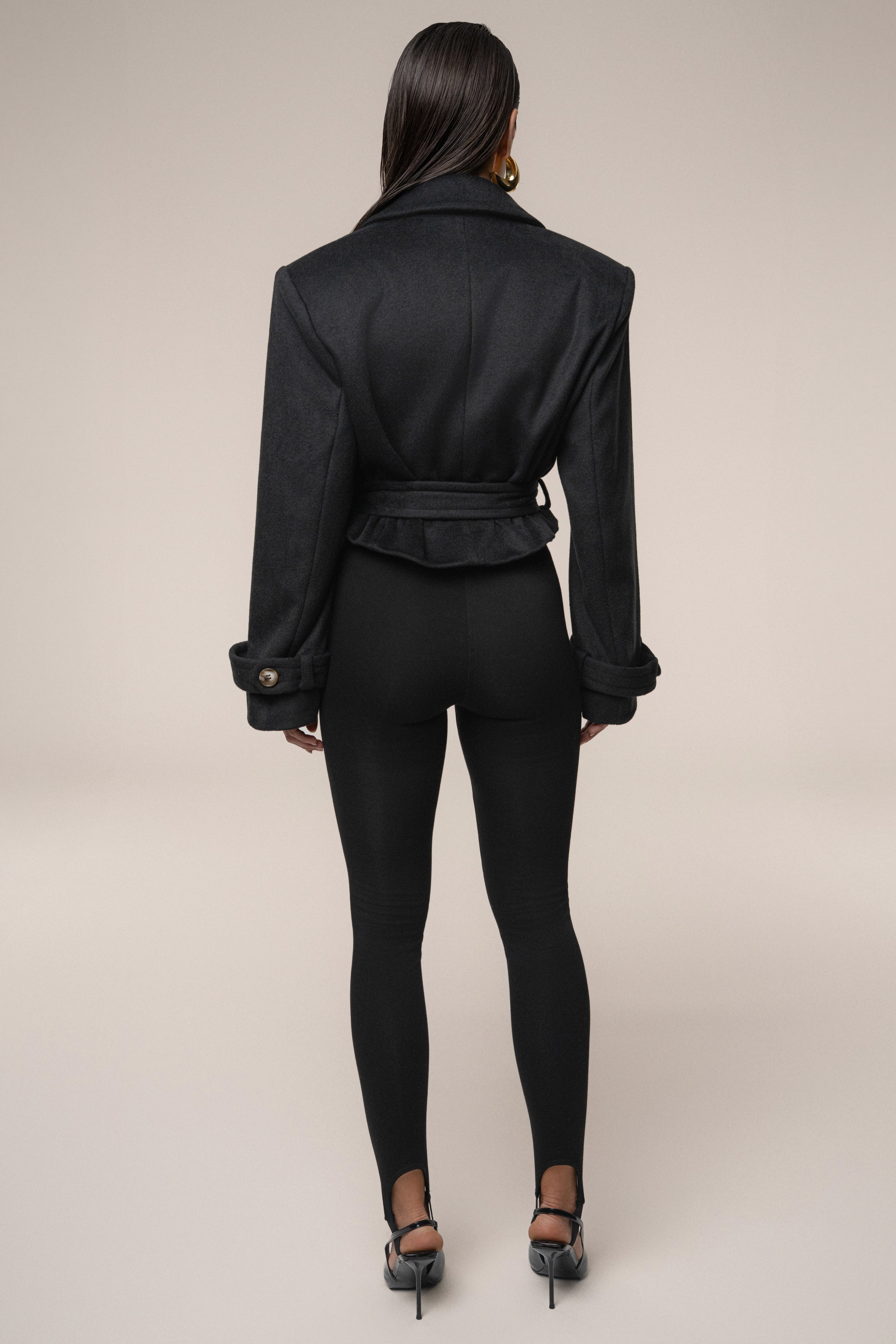 Black Sharp Presence Crop Jacket