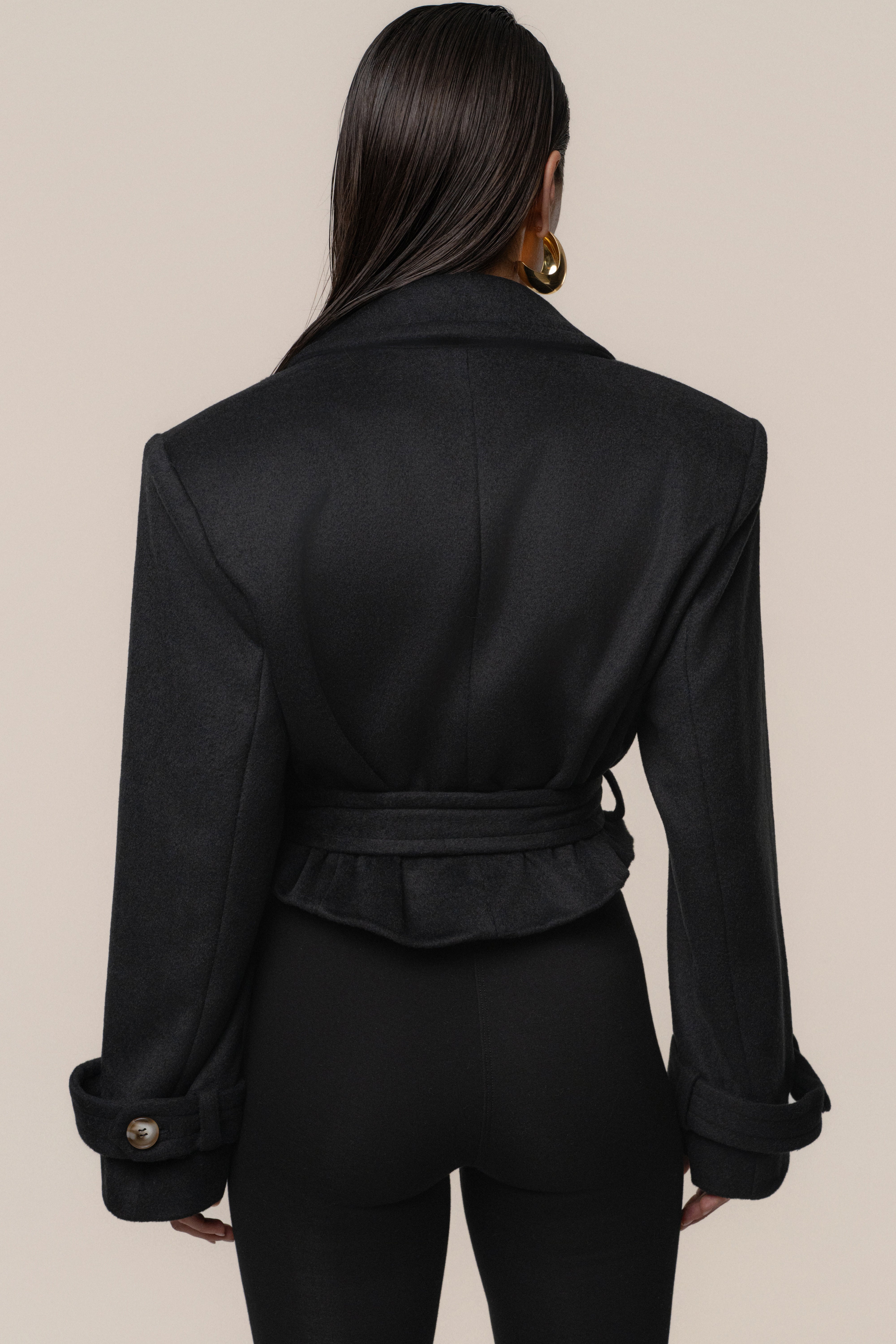 Black Sharp Presence Crop Jacket