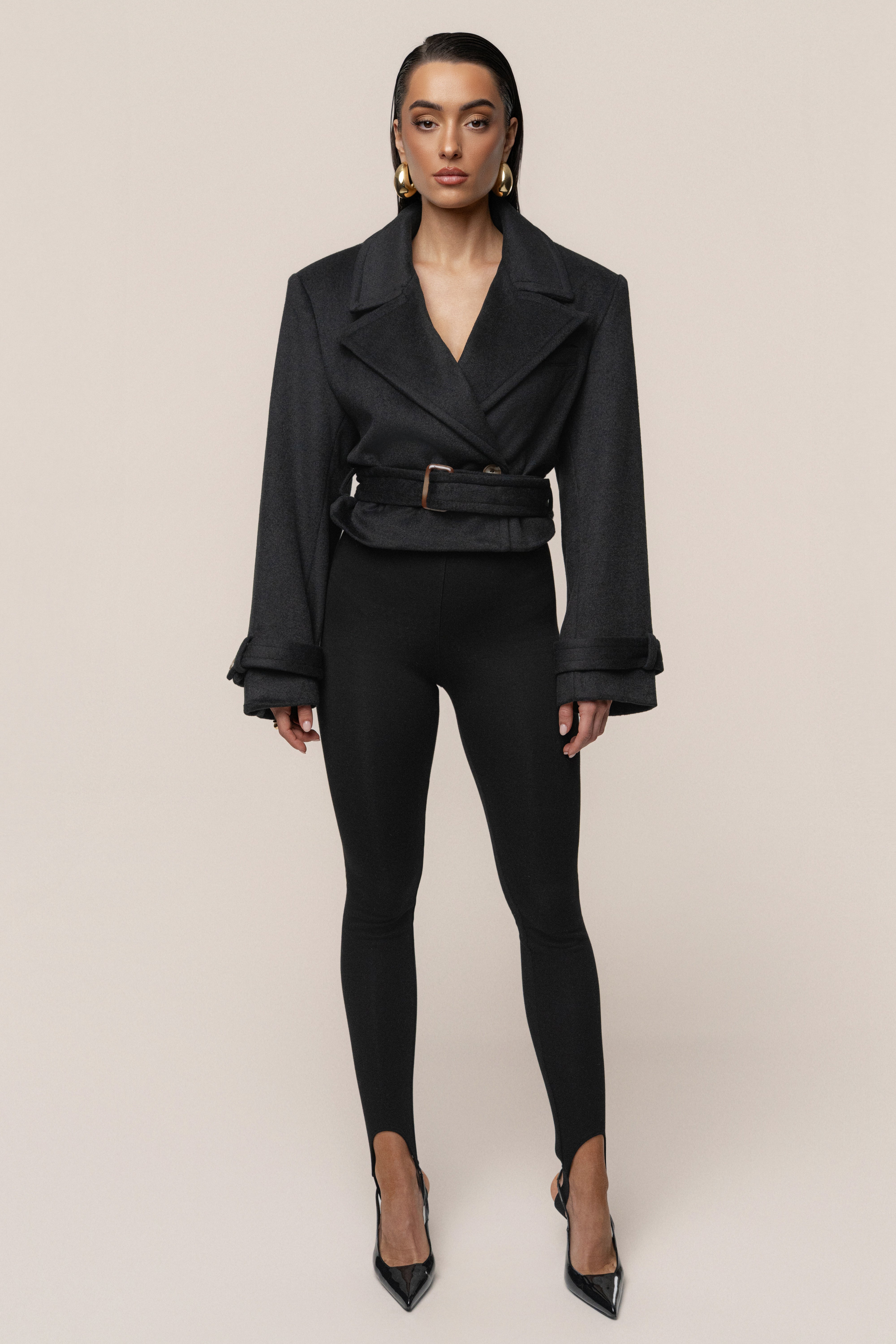 Black Sharp Presence Crop Jacket