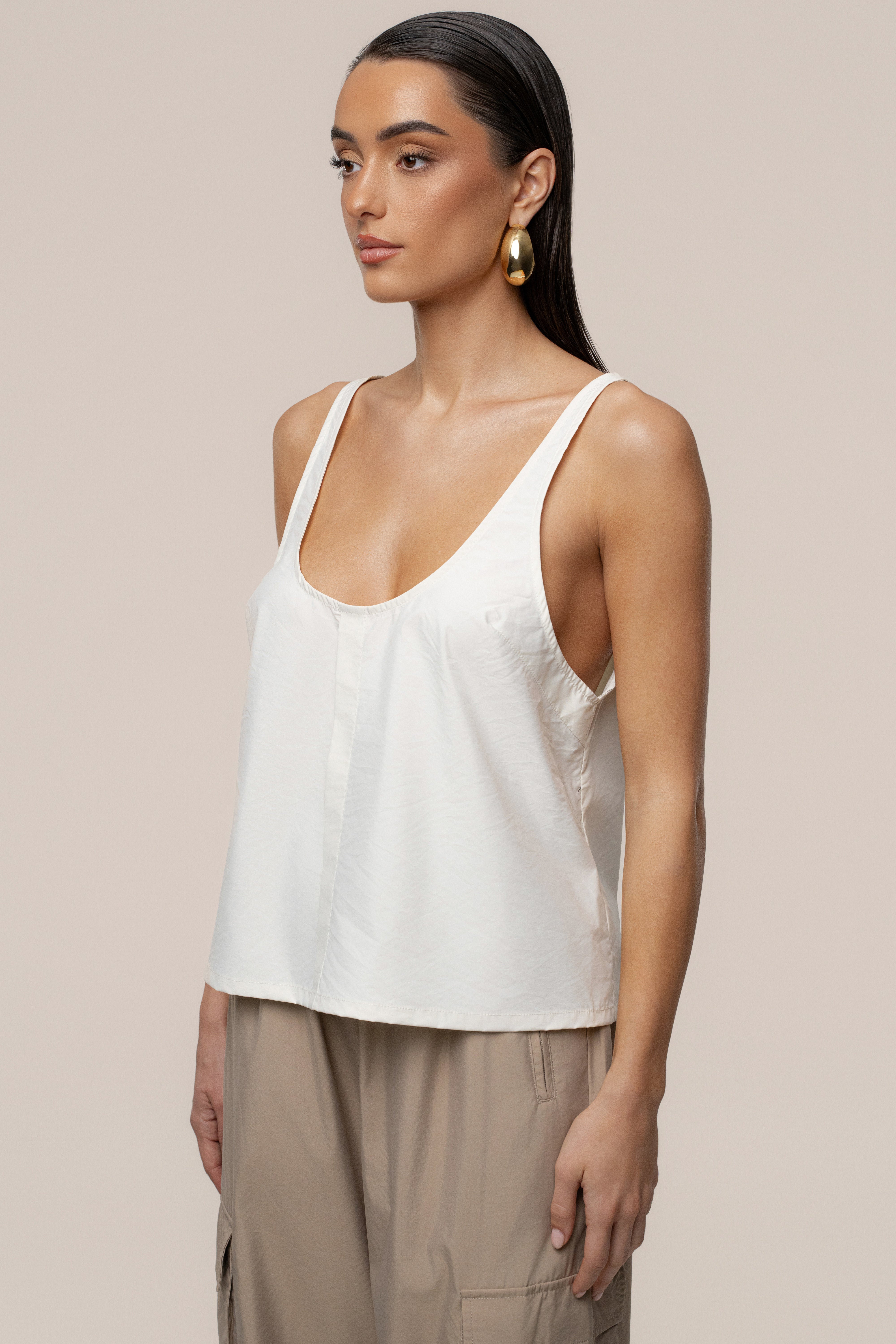 Ivory Active Scoop Neck Top