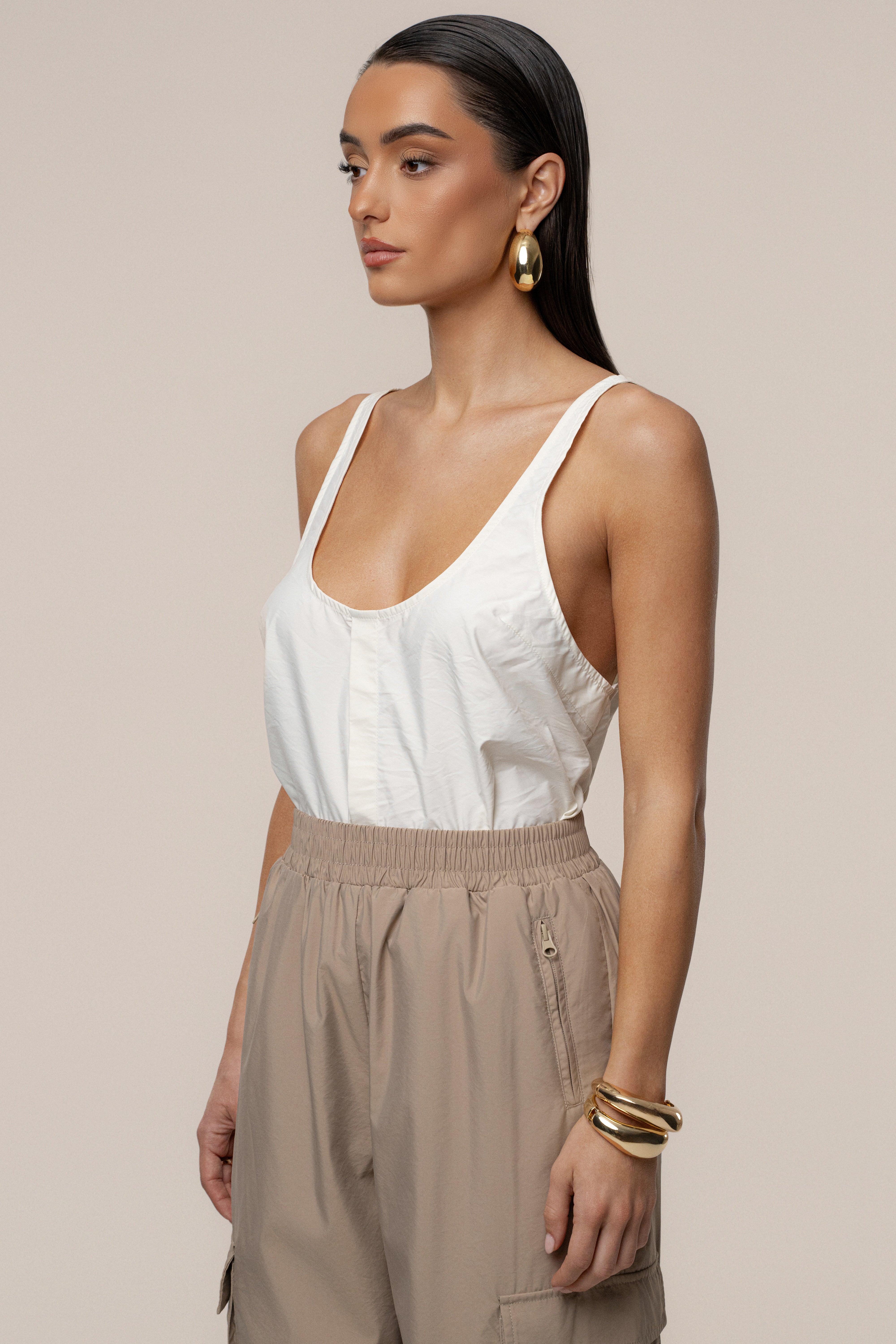 Ivory Active Scoop Neck Top