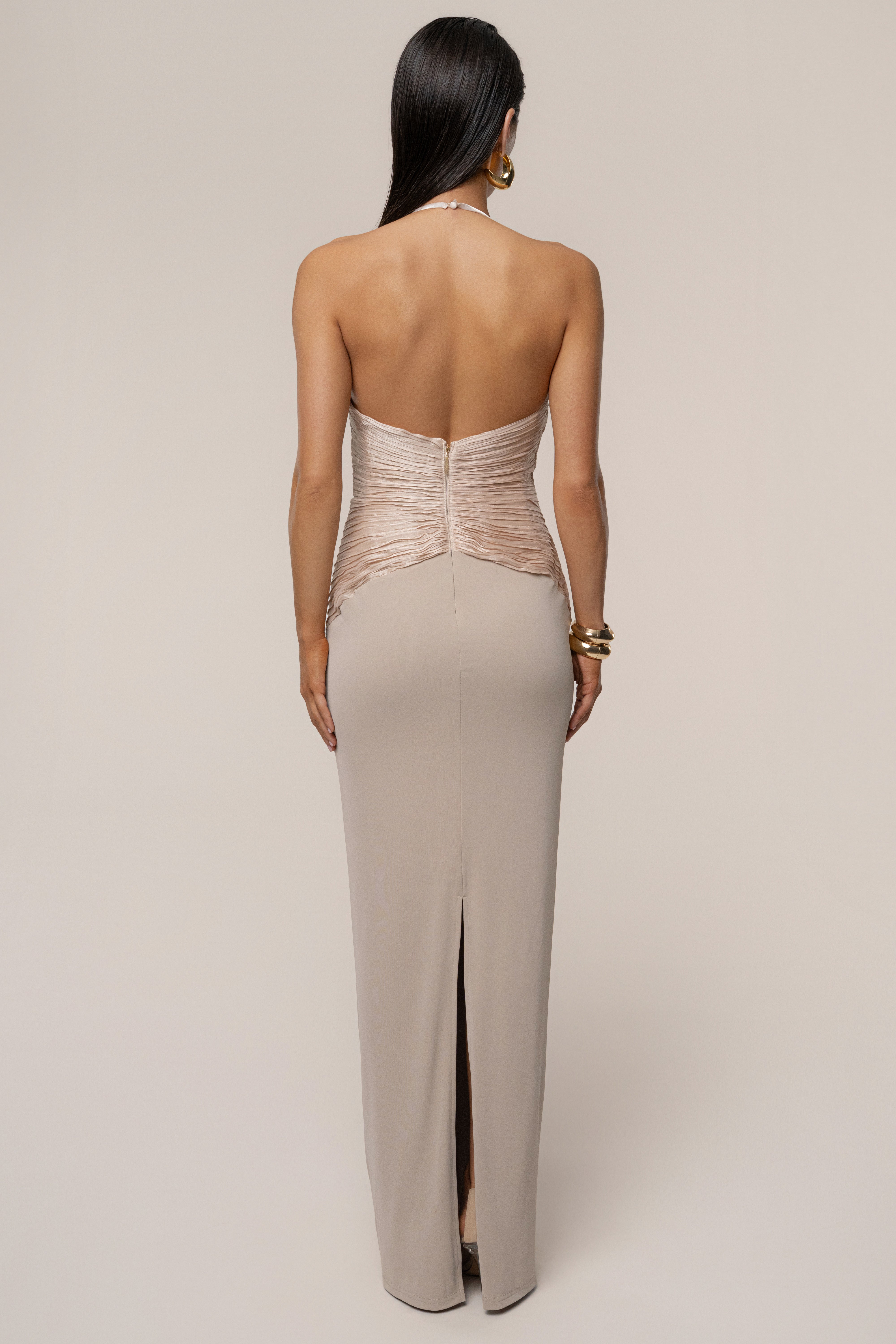 Champagne Enchanted Nights Maxi Dress