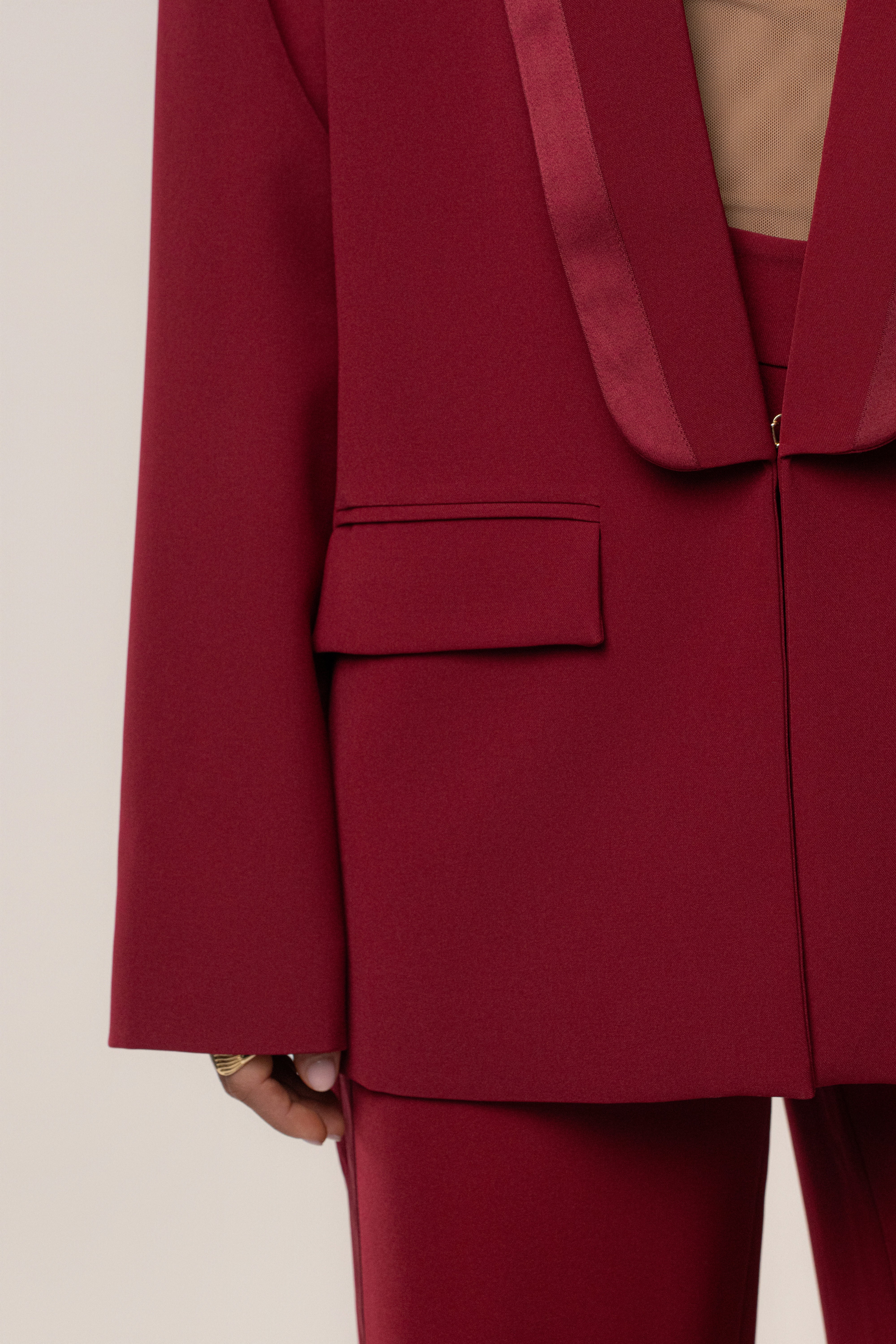 Burgundy Suite Life Woven Blazer