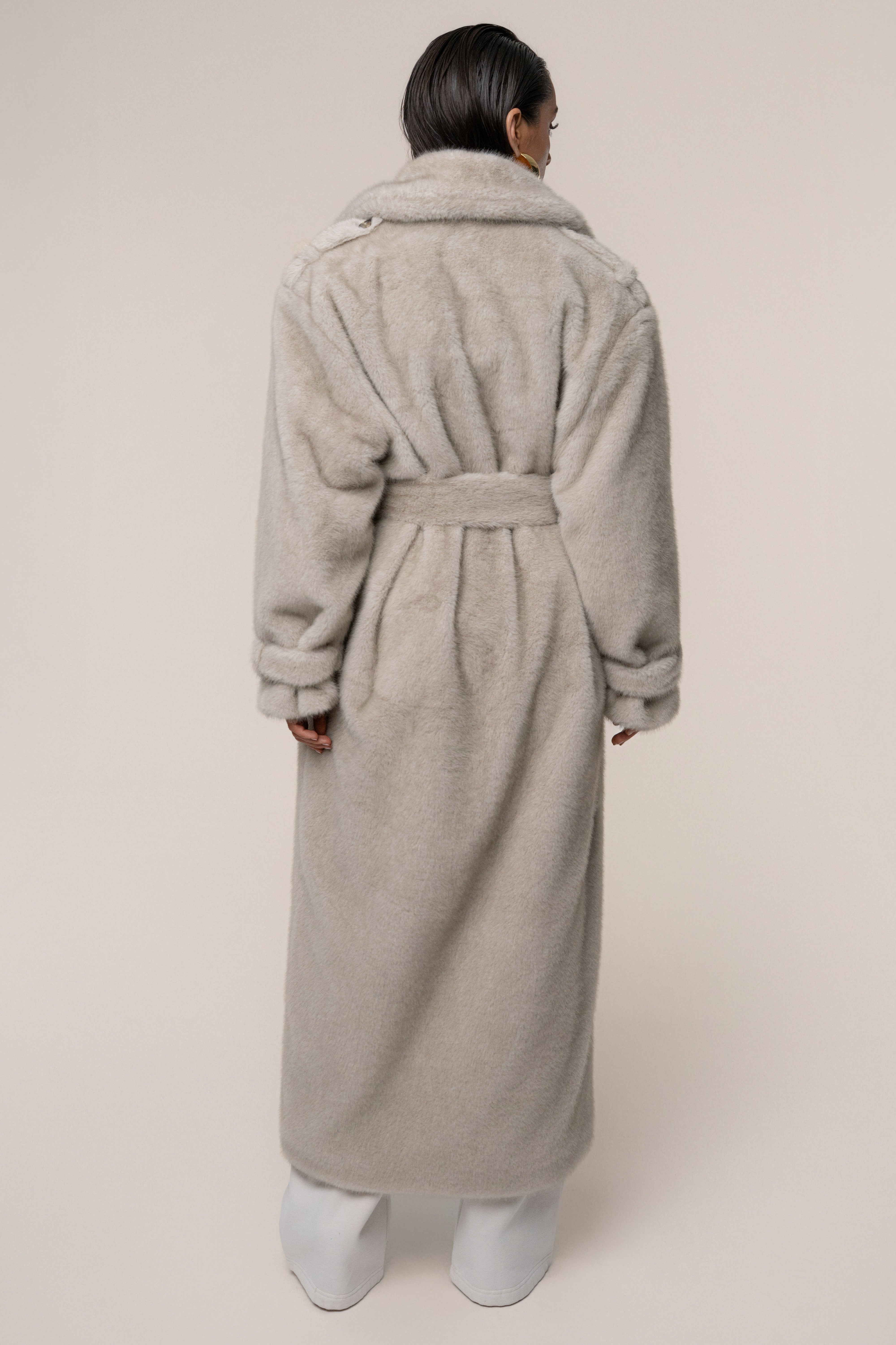 Stone Uptown Faux Fur Coat