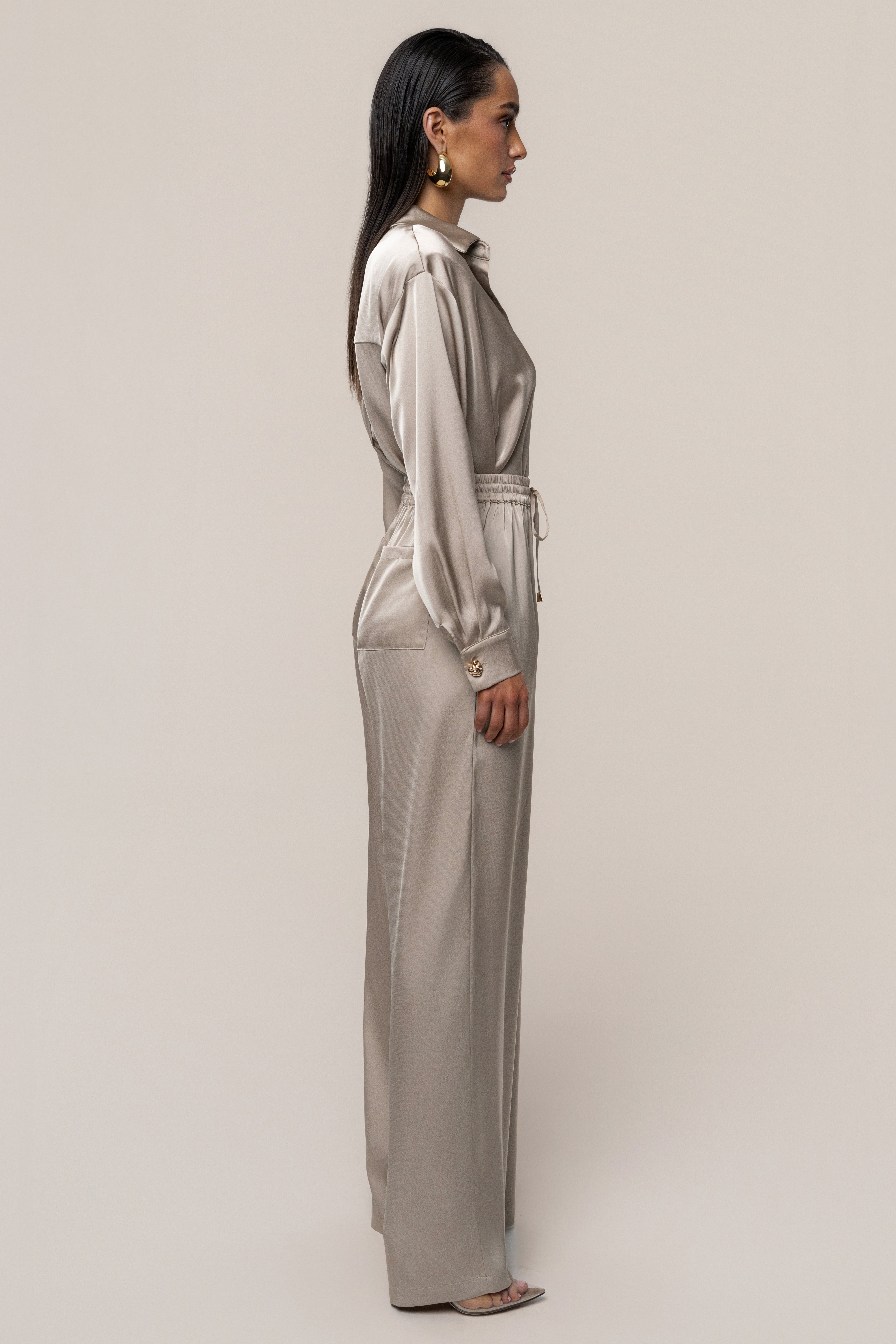 Beige Sunny Day Drawstring Pants