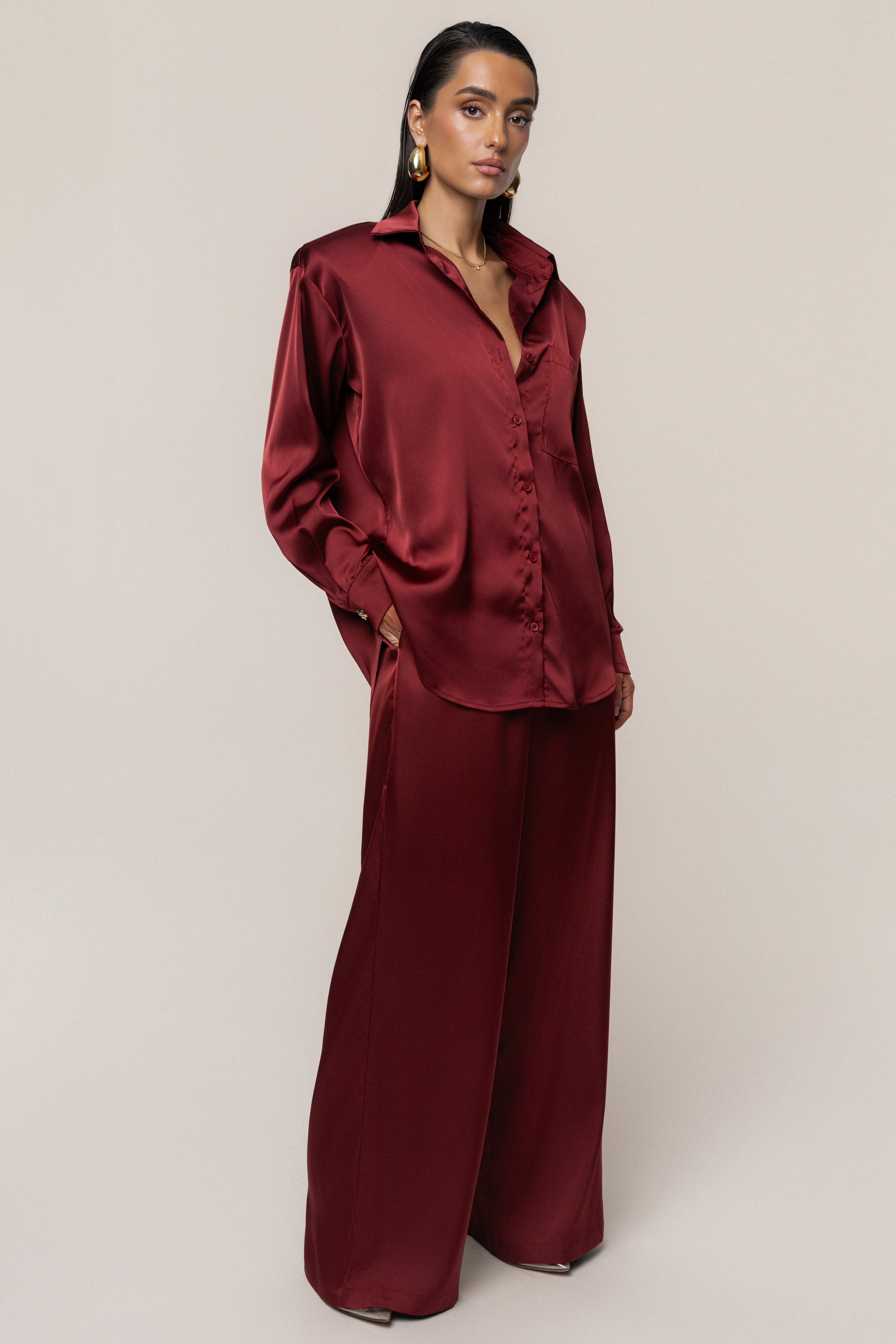 Burgundy Sunny Day Drawstring Pants