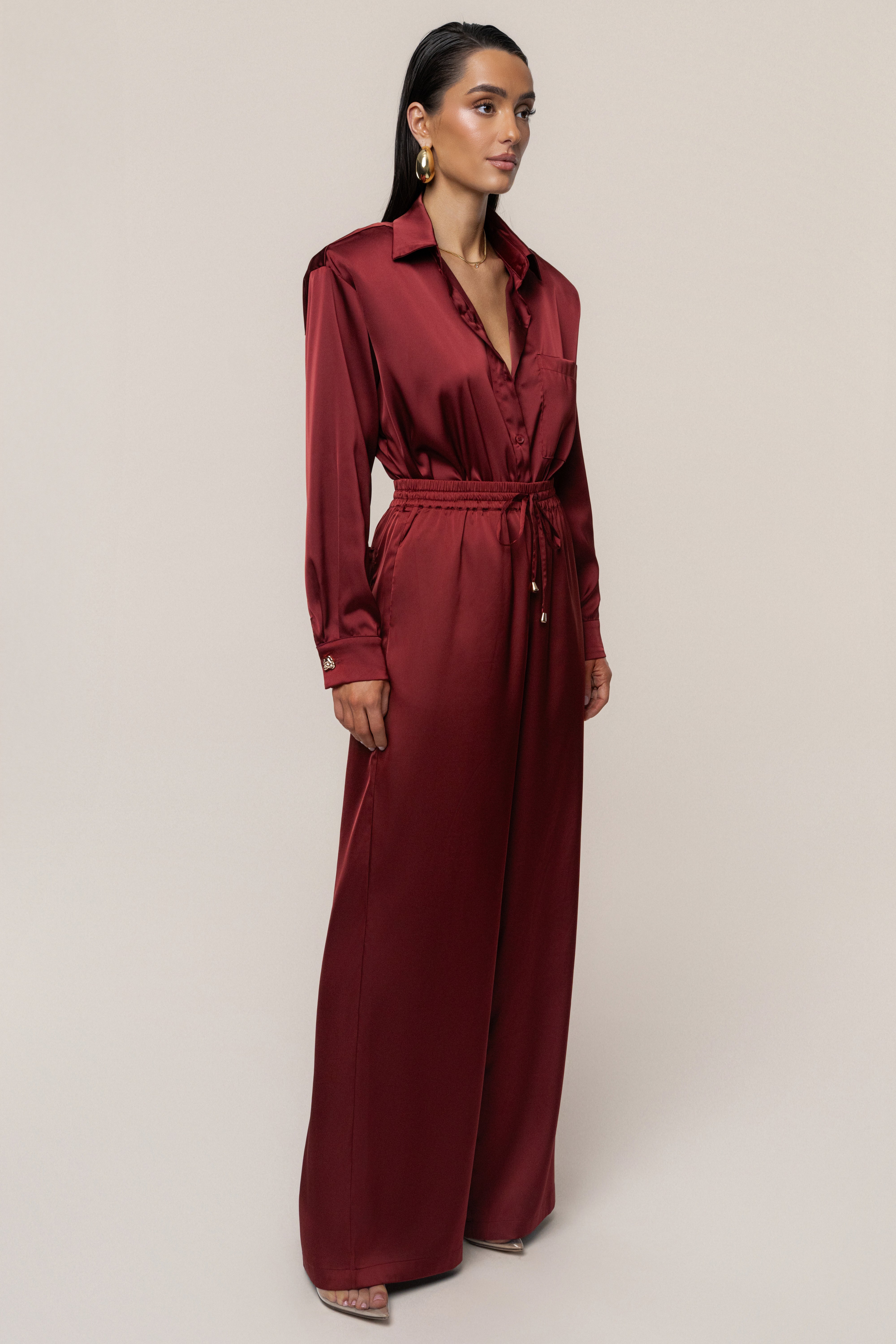 Burgundy Sunny Day Drawstring Pants