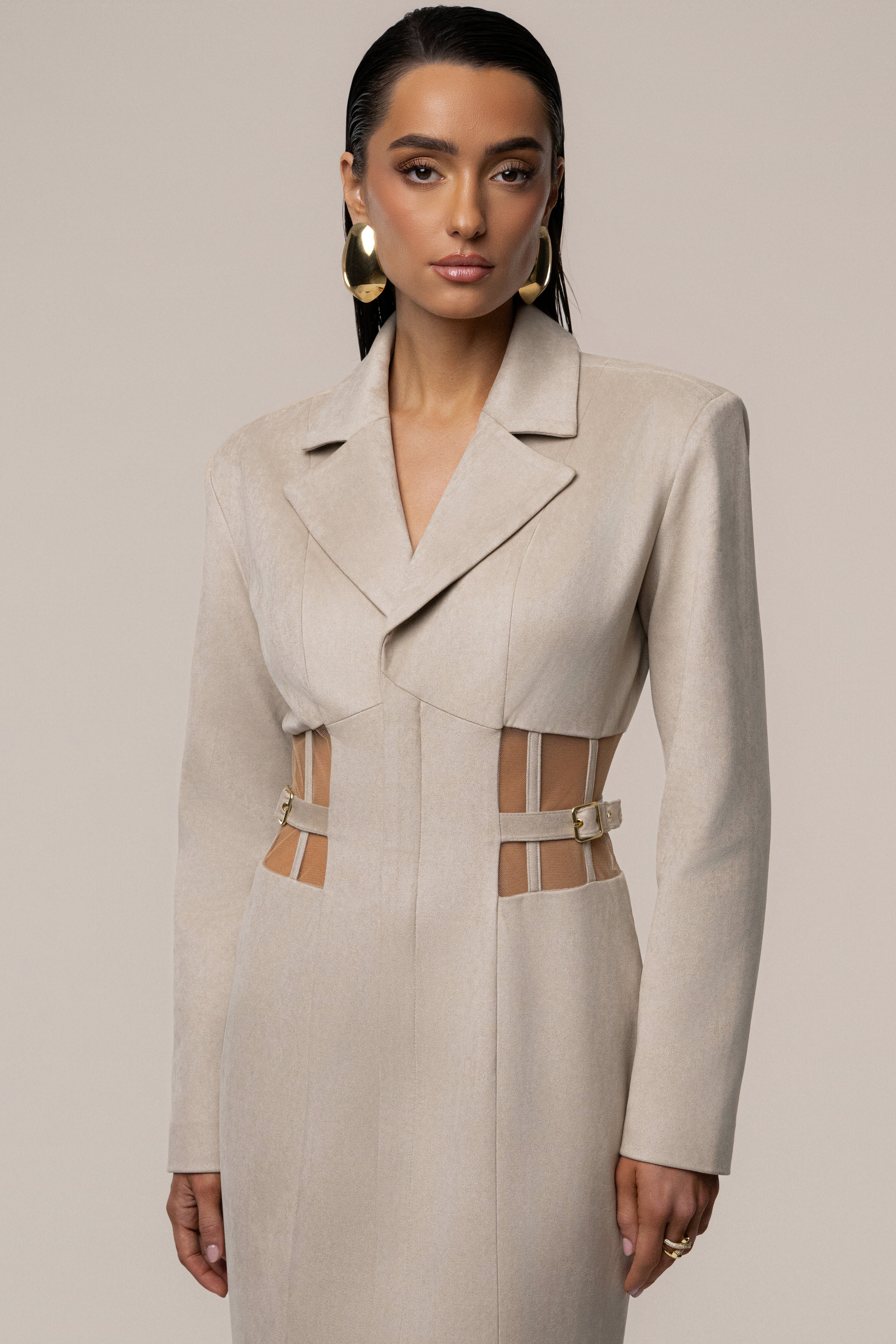 Stone Toffee Haze Suede Dress - JLUXLABEL