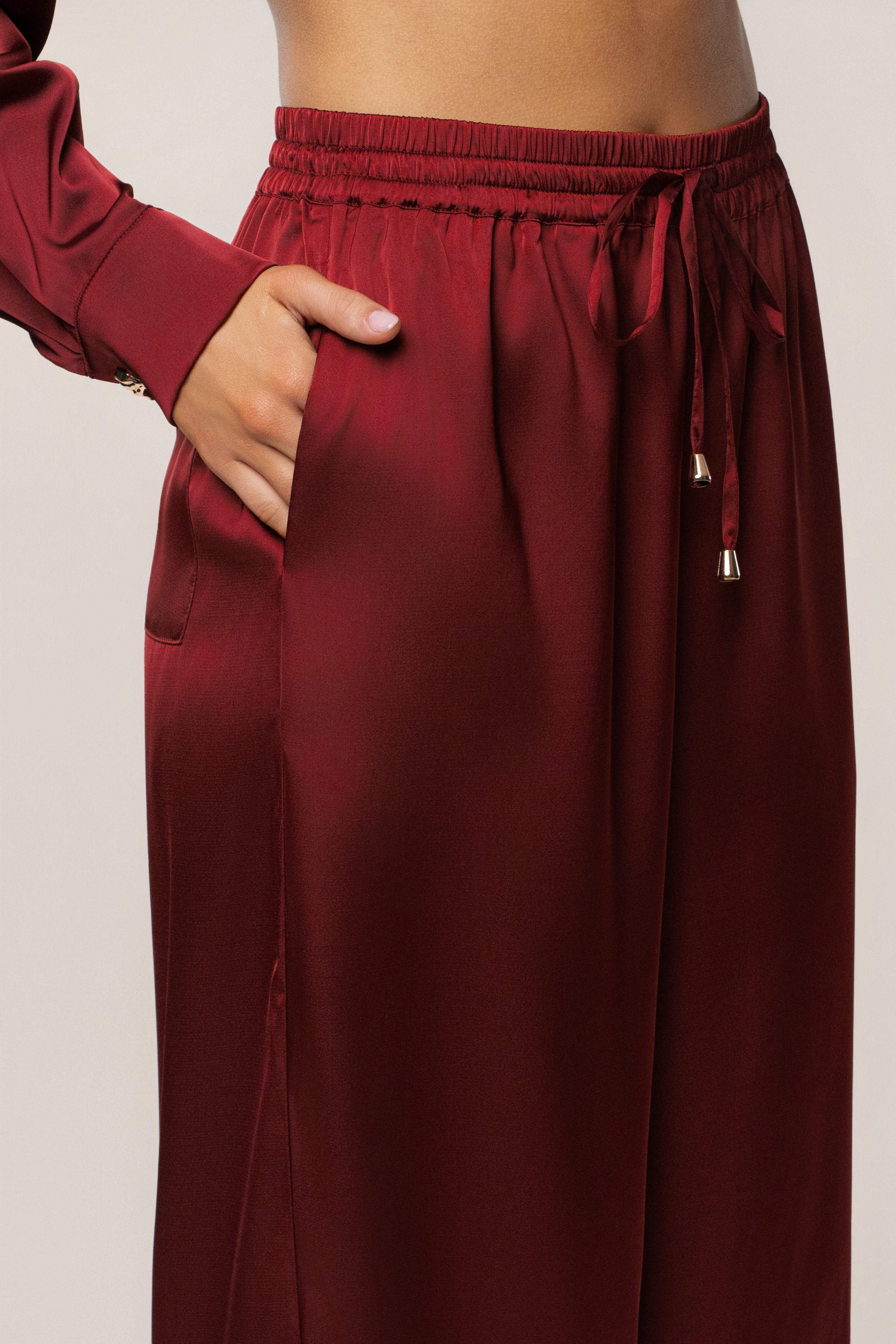 Burgundy Sunny Day Drawstring Pants