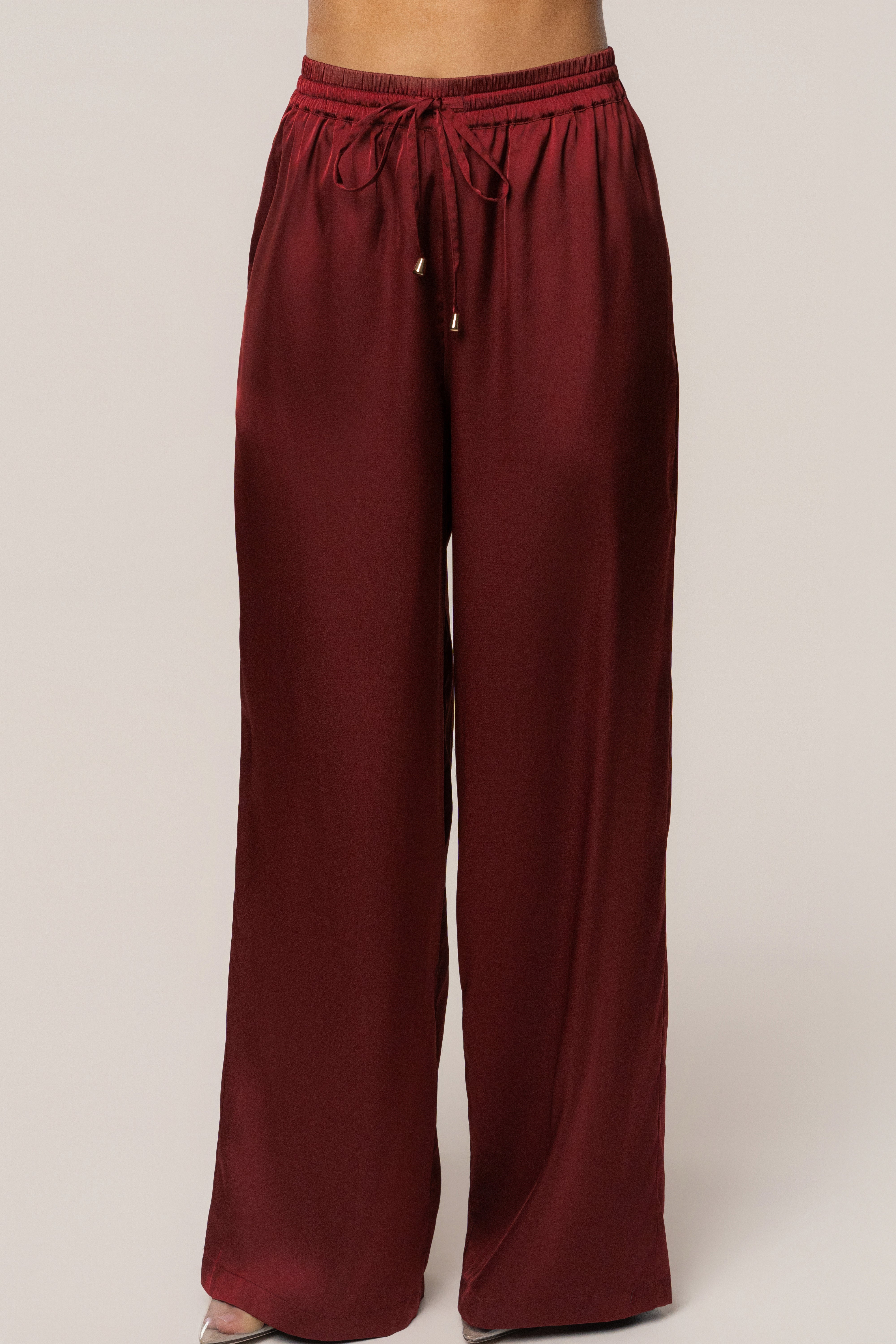 Burgundy Sunny Day Drawstring Pants
