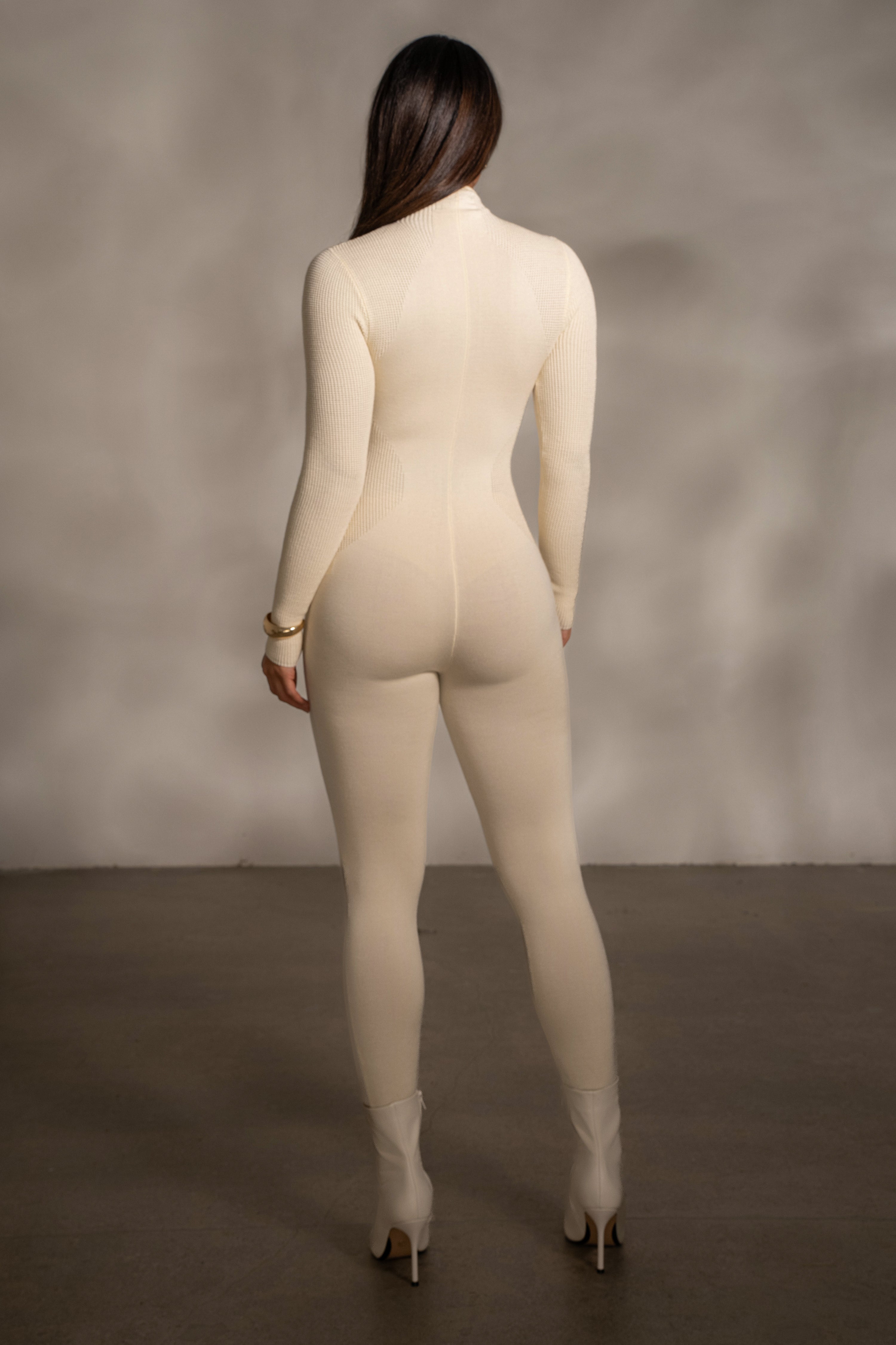 Buttercream Kris Front Zipper Jumpsuit - JLUXLABEL