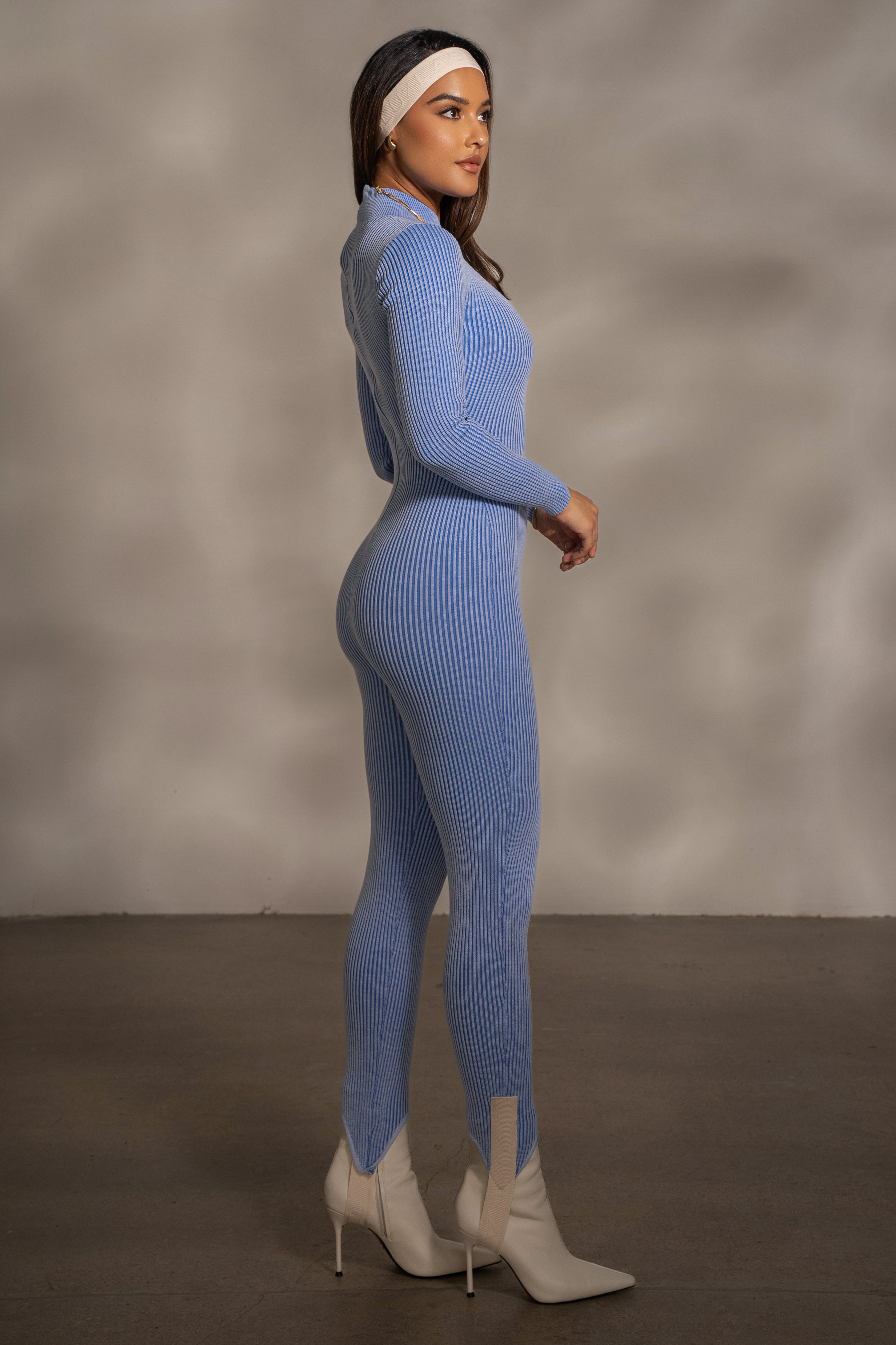 Blue In Control Stirrup Jumpsuit - JLUXLABEL