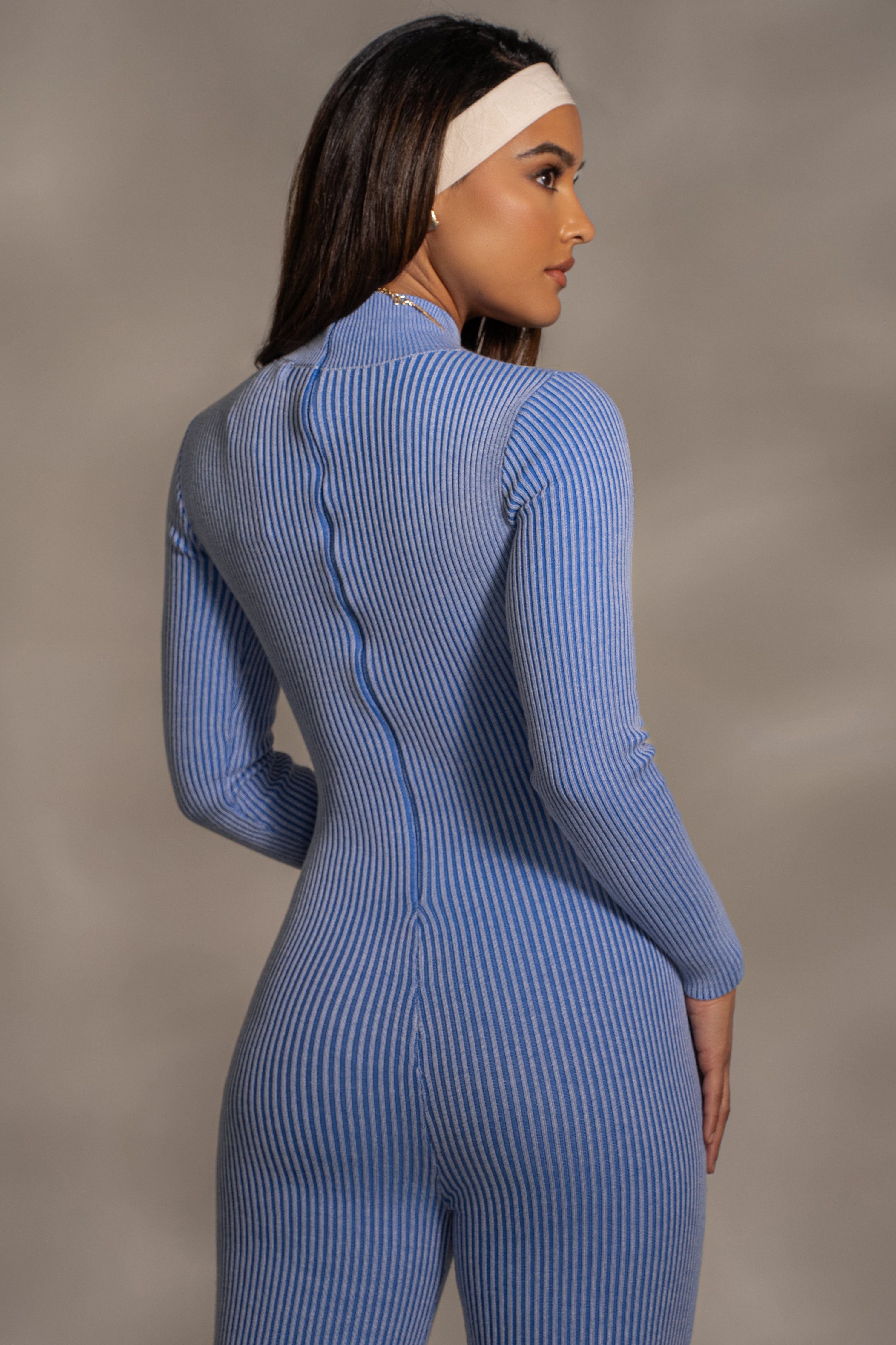 Blue In Control Stirrup Jumpsuit - JLUXLABEL