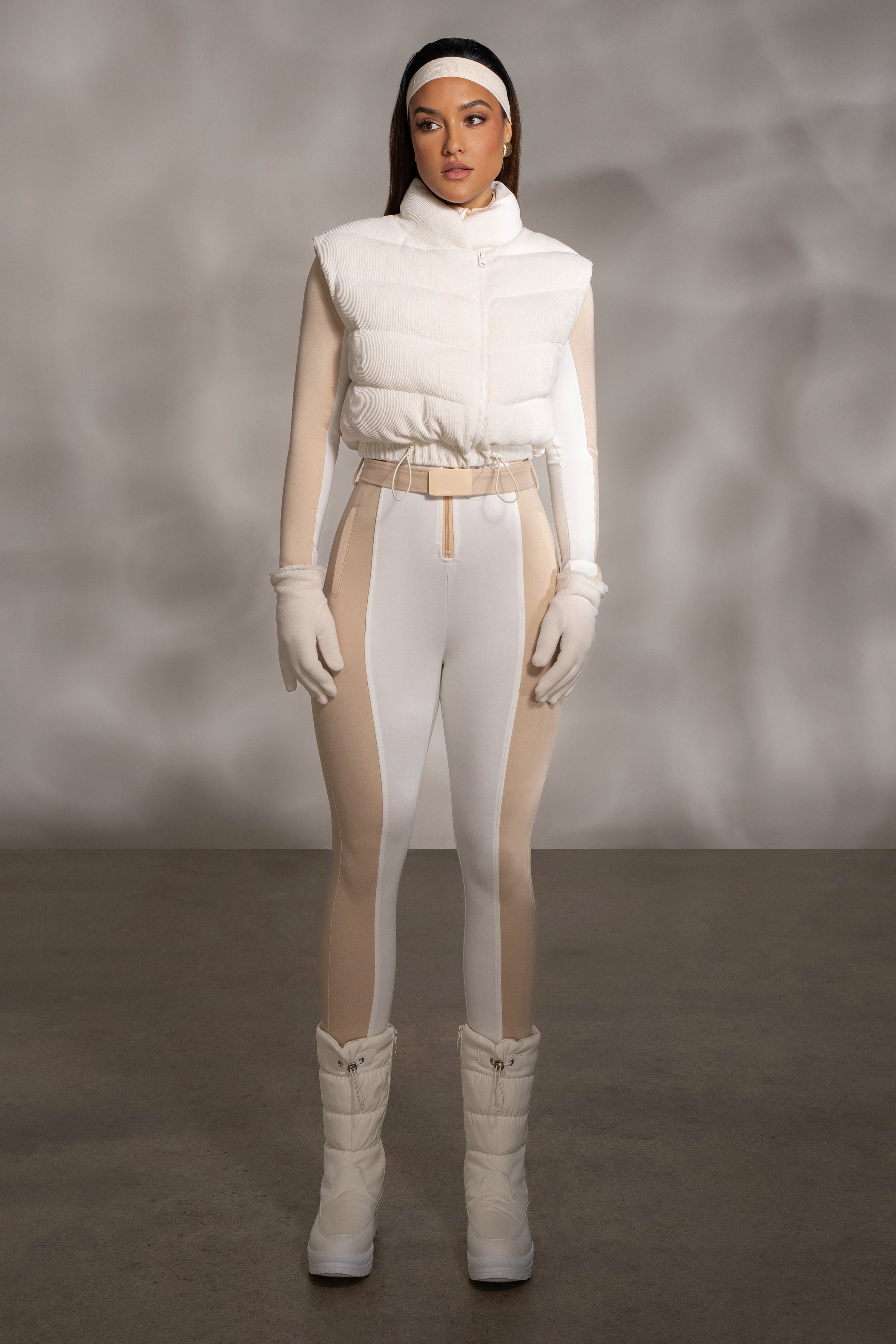 Buttercream Delma Ribbed Puffer Vest - JLUXLABEL