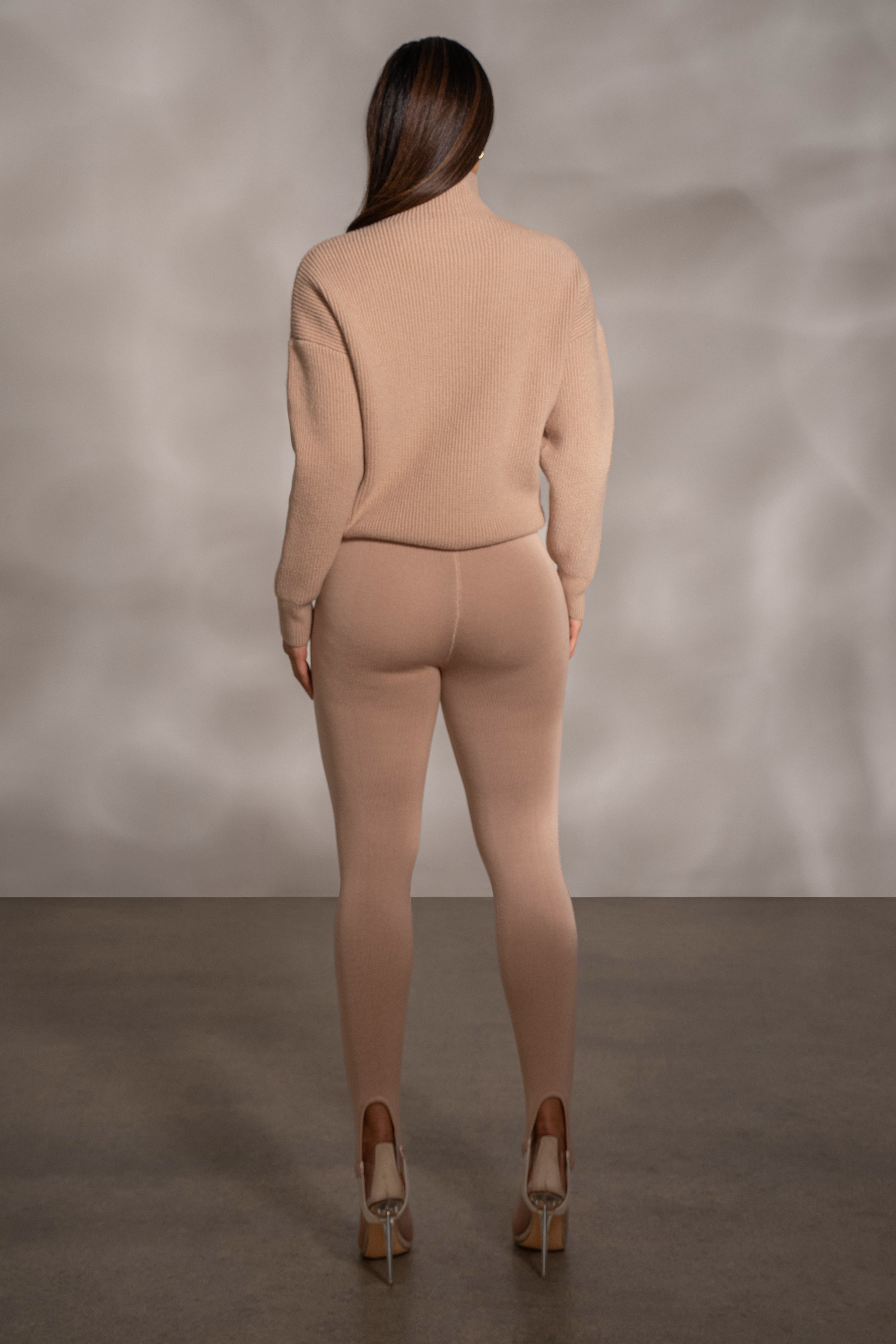 Beige Jenni Turtleneck Sweater Top - JLUXLABEL