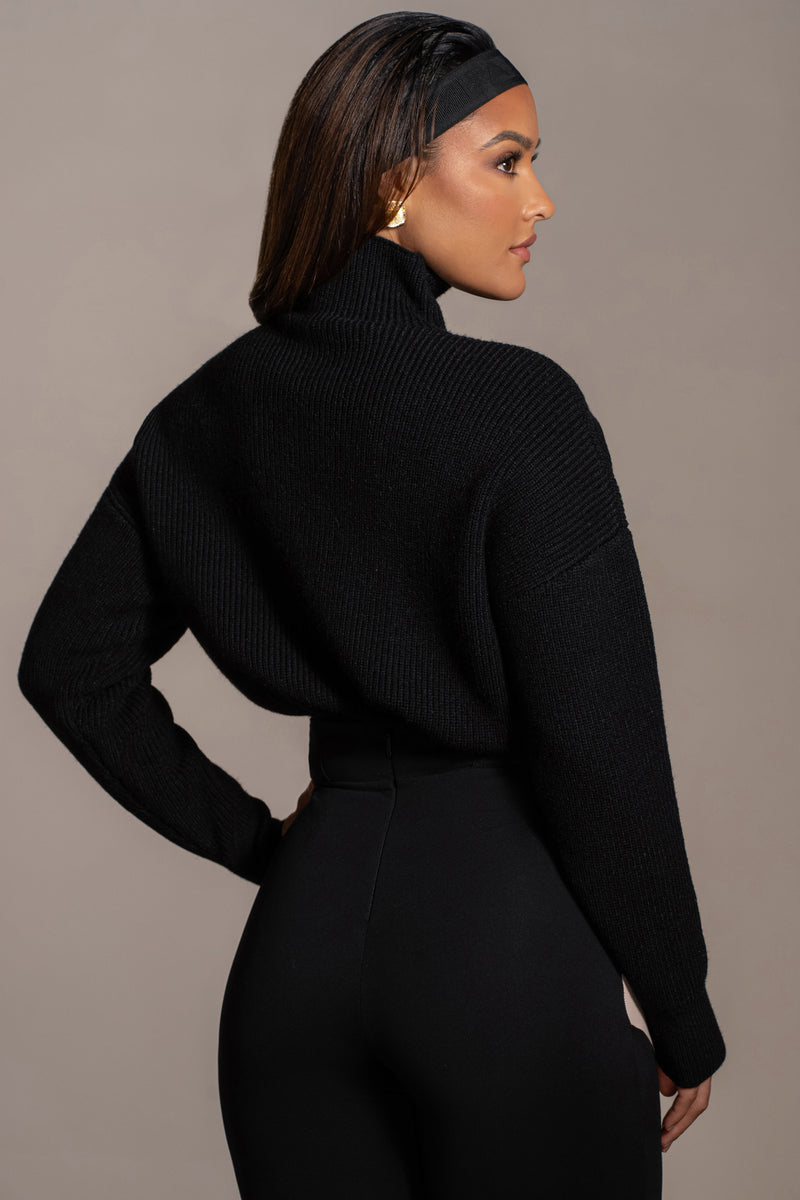 Black Jenni Turtleneck Sweater Top - JLUXLABEL