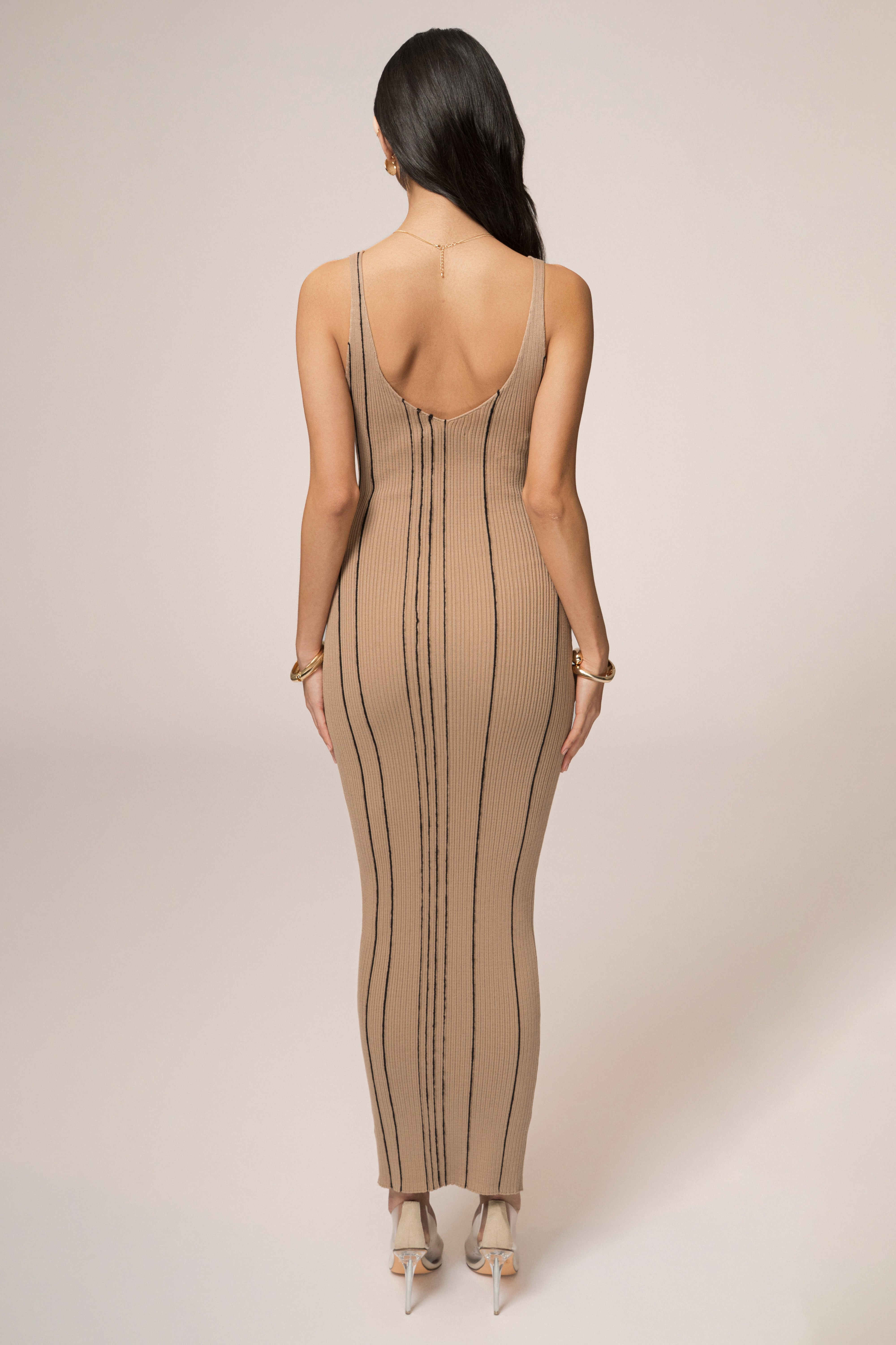 Taupe Sammi Seamed Maxi Dress - JLUXLABEL