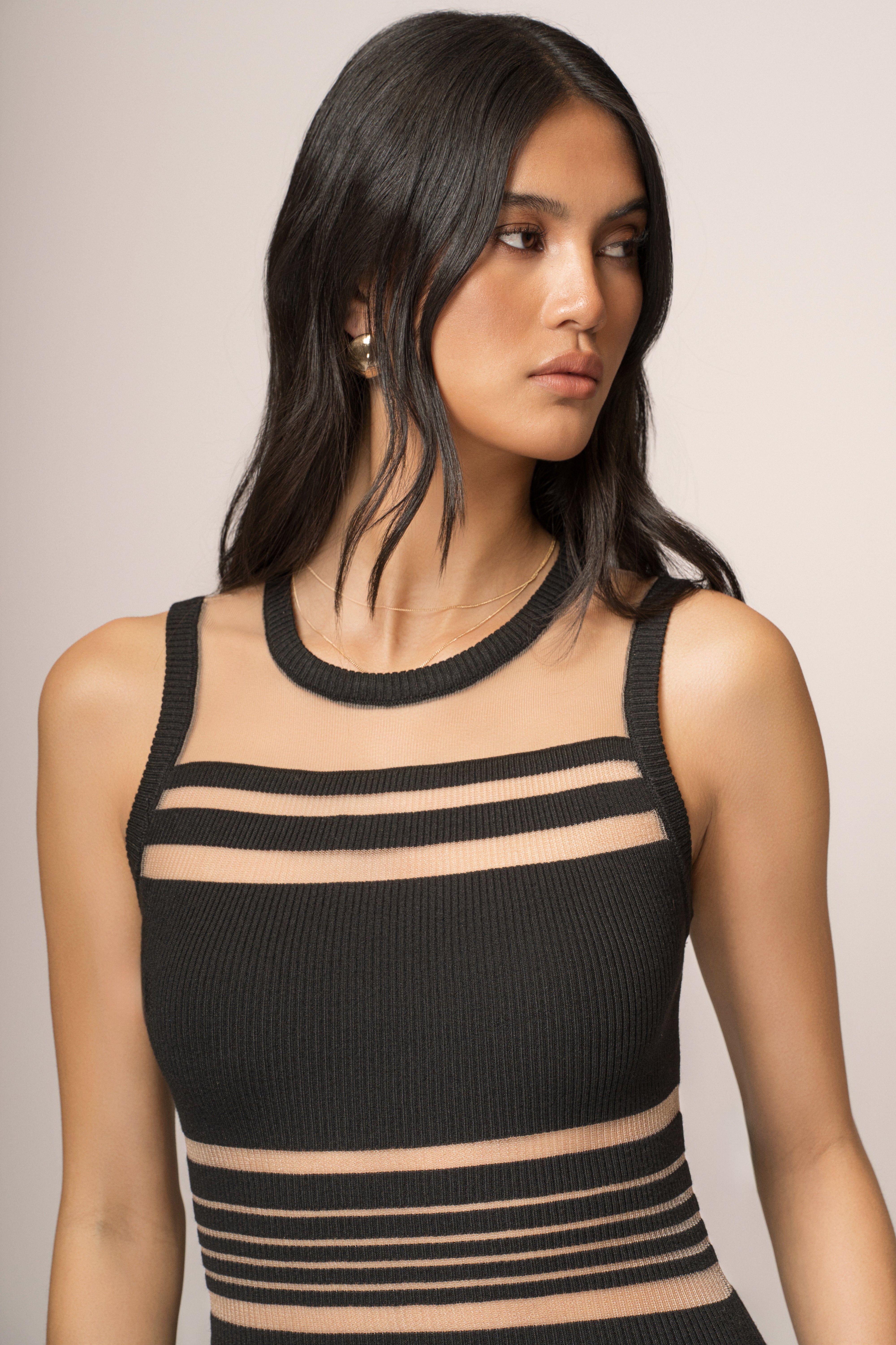 Black Jianna Striped Maxi Dress - JLUXLABEL