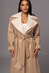 Khaki Shona Oversized Coat - JLUXLABEL