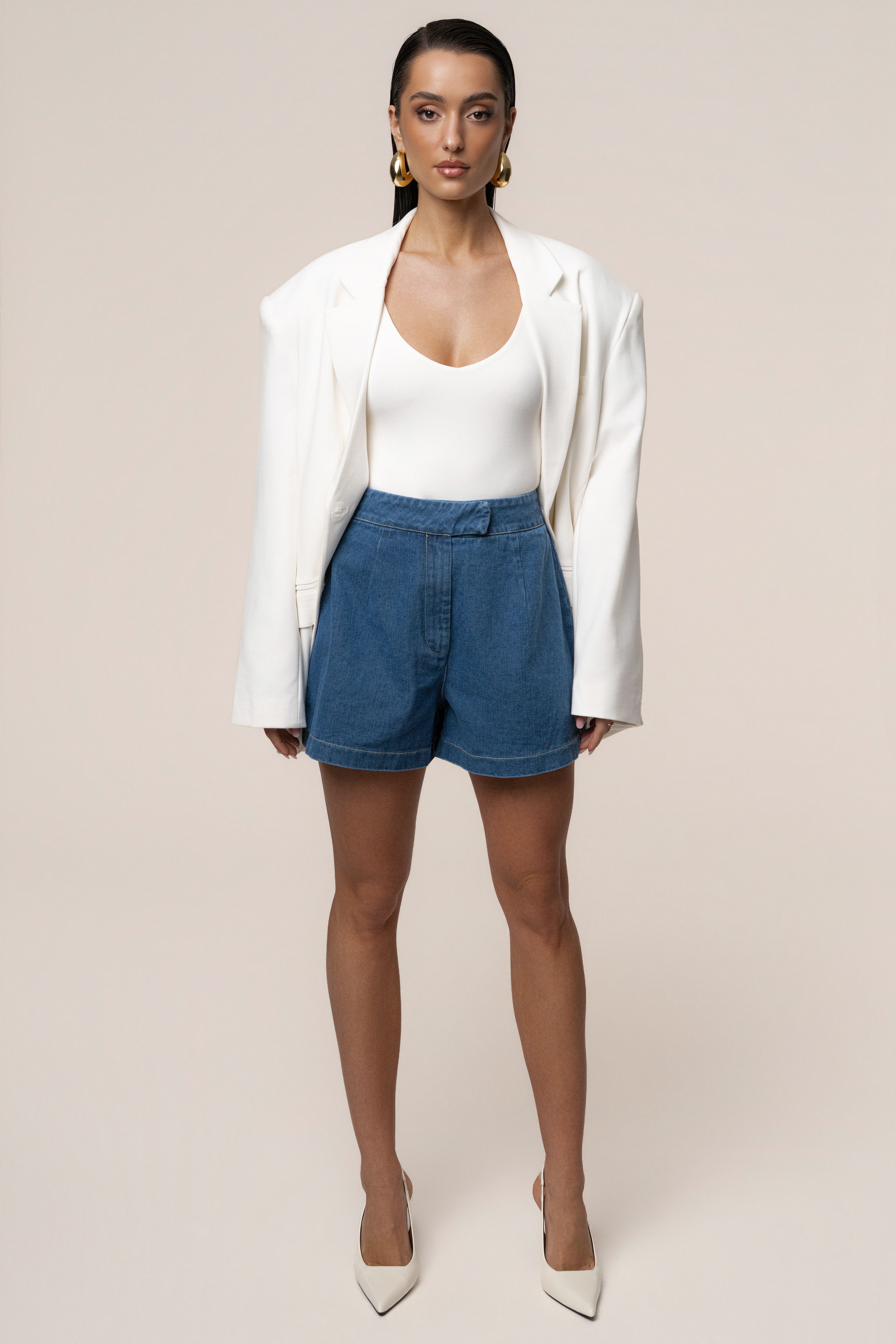 Medium Wash City Stroll Denim Shorts - JLUXLABEL