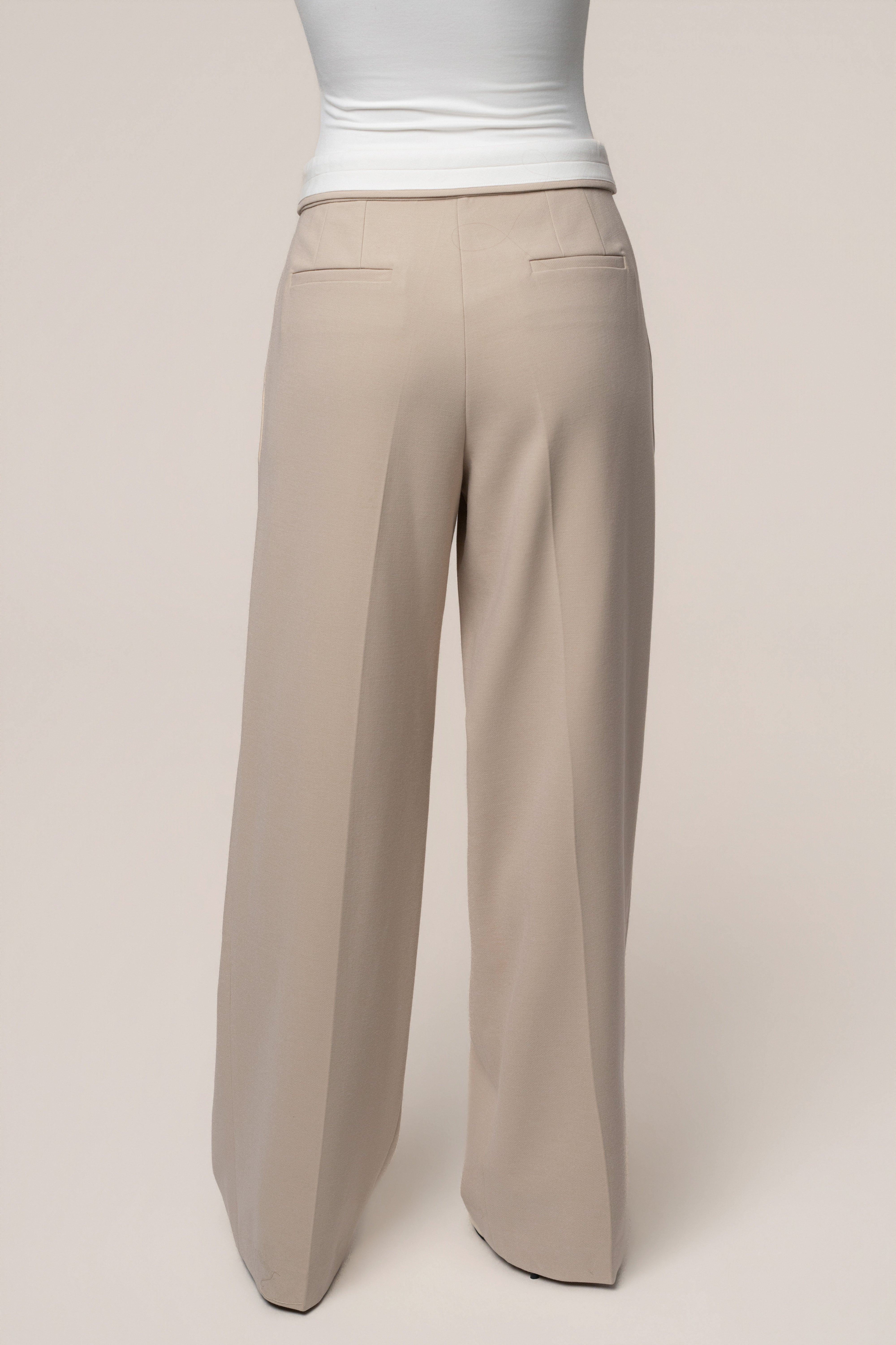 Beige Command Pleat Trouser - JLUXLABEL