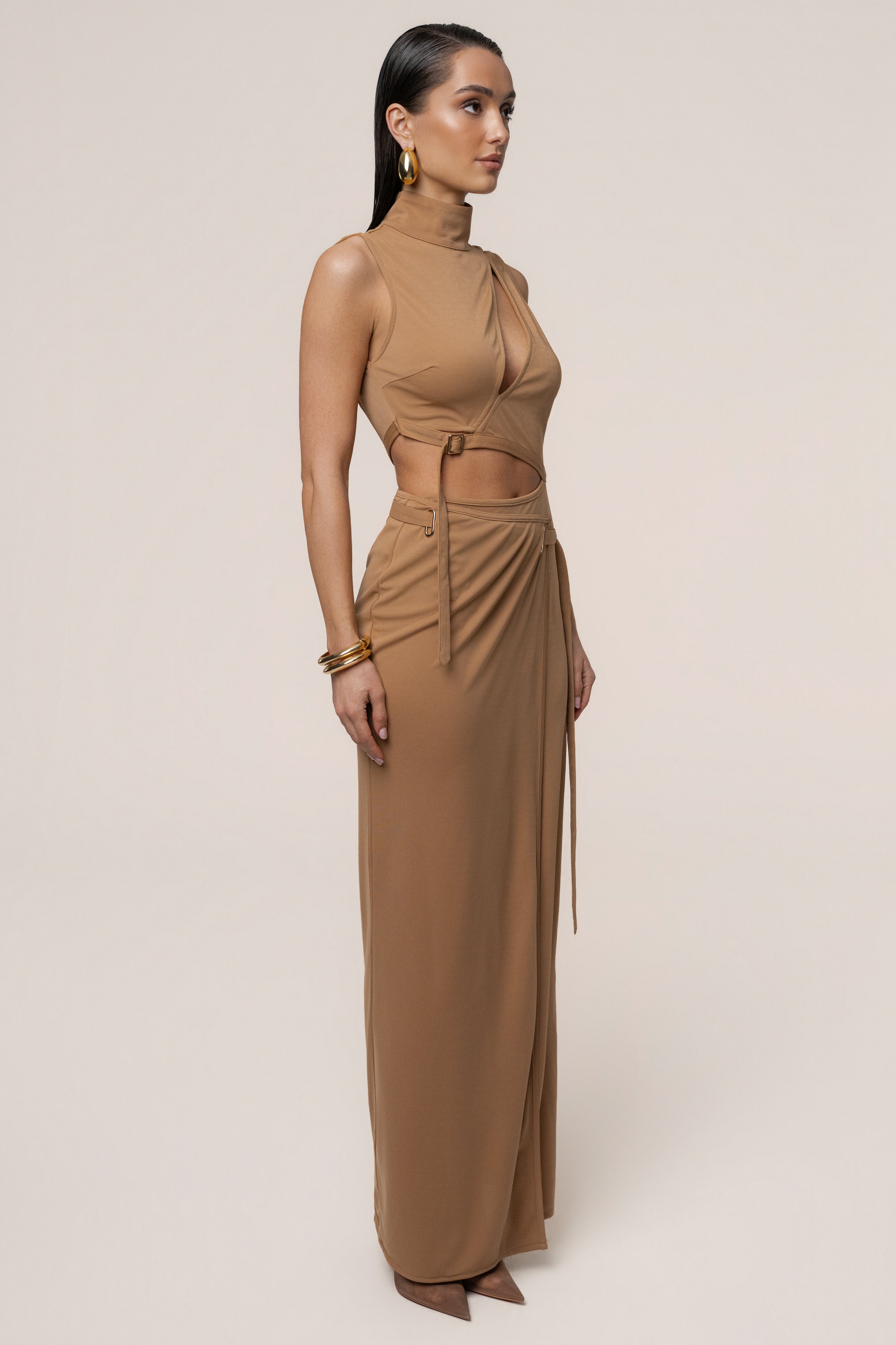 Tan Behind The Scenes Dress - JLUXLABEL