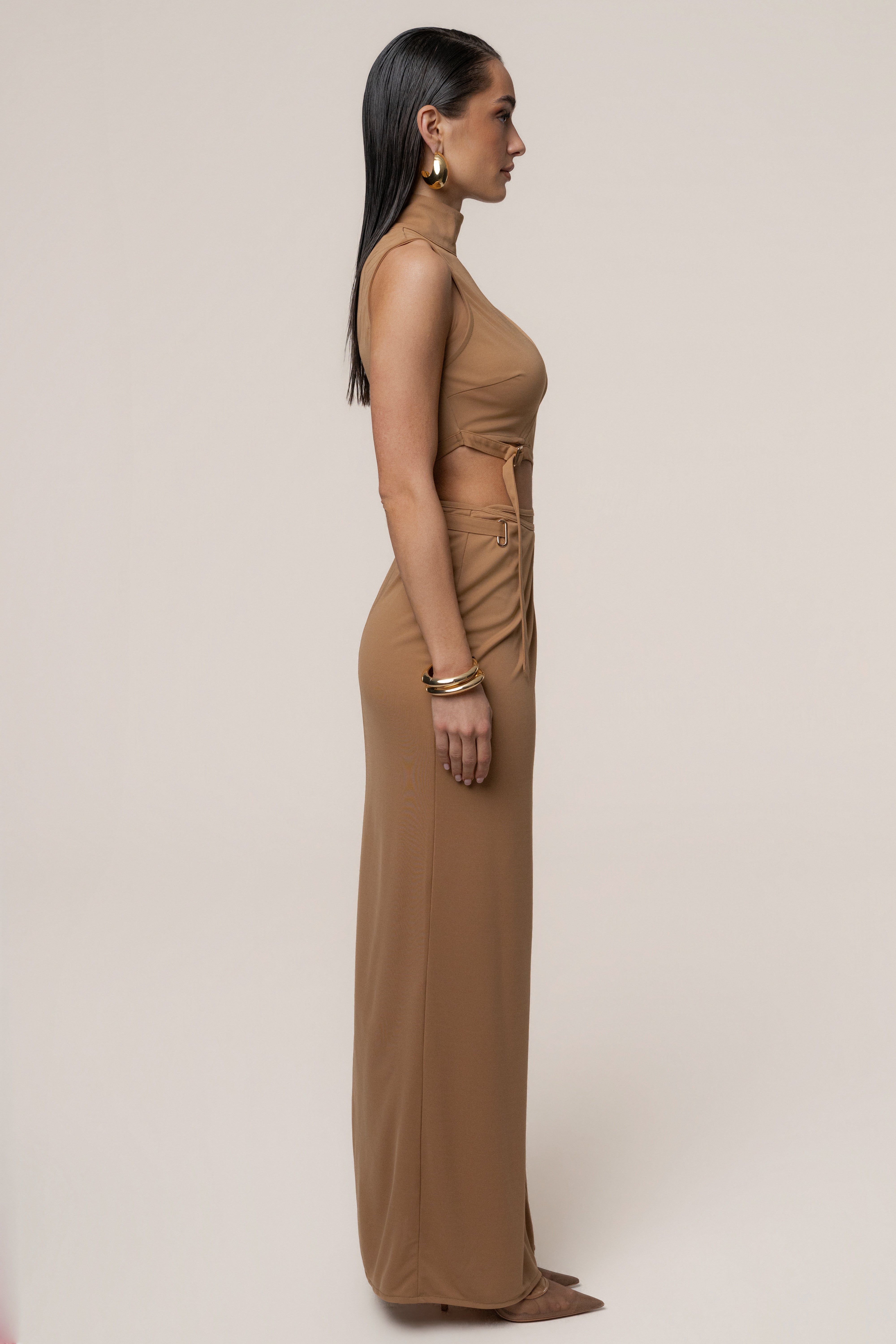 Tan Behind The Scenes Dress - JLUXLABEL