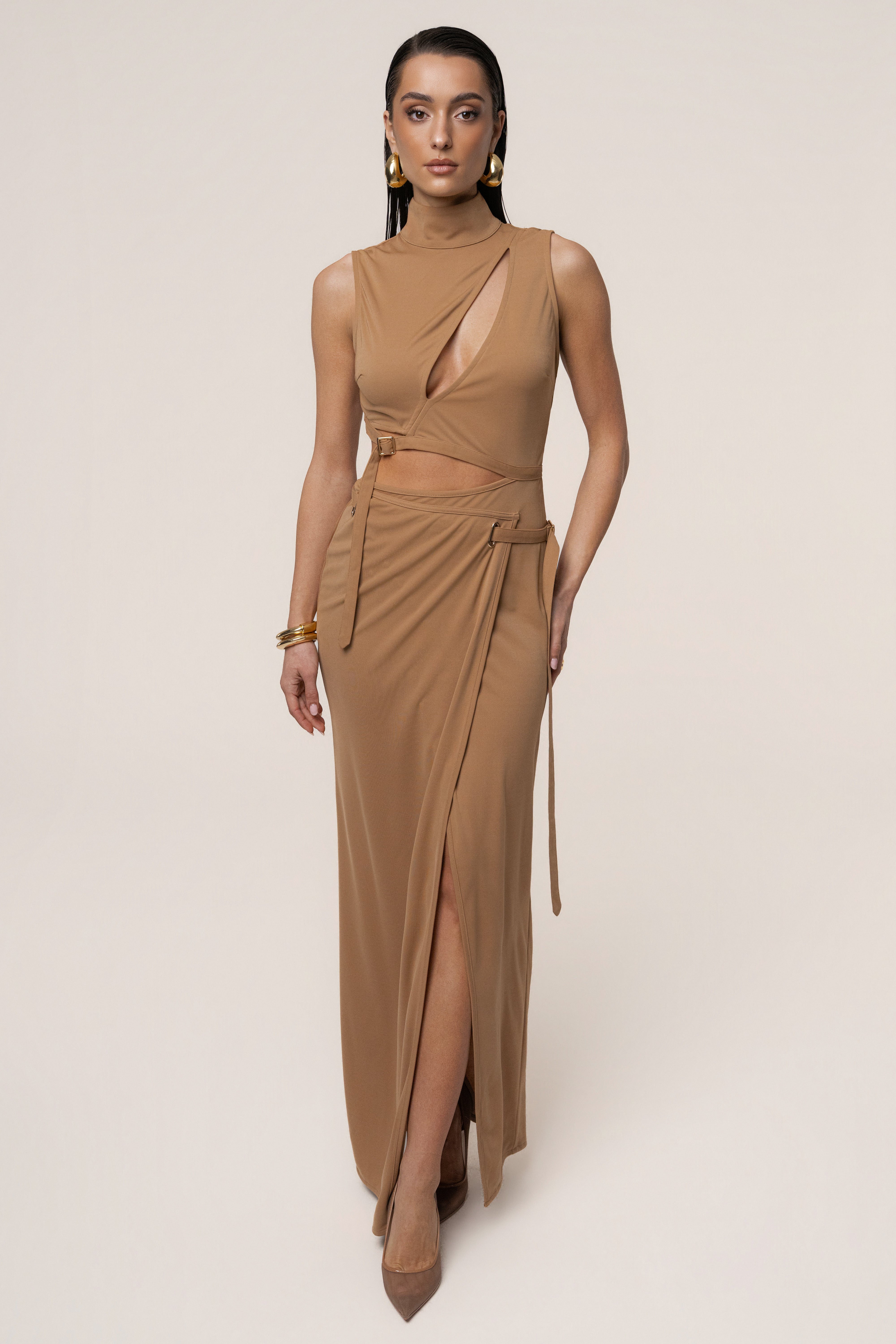 Tan Behind The Scenes Dress - JLUXLABEL