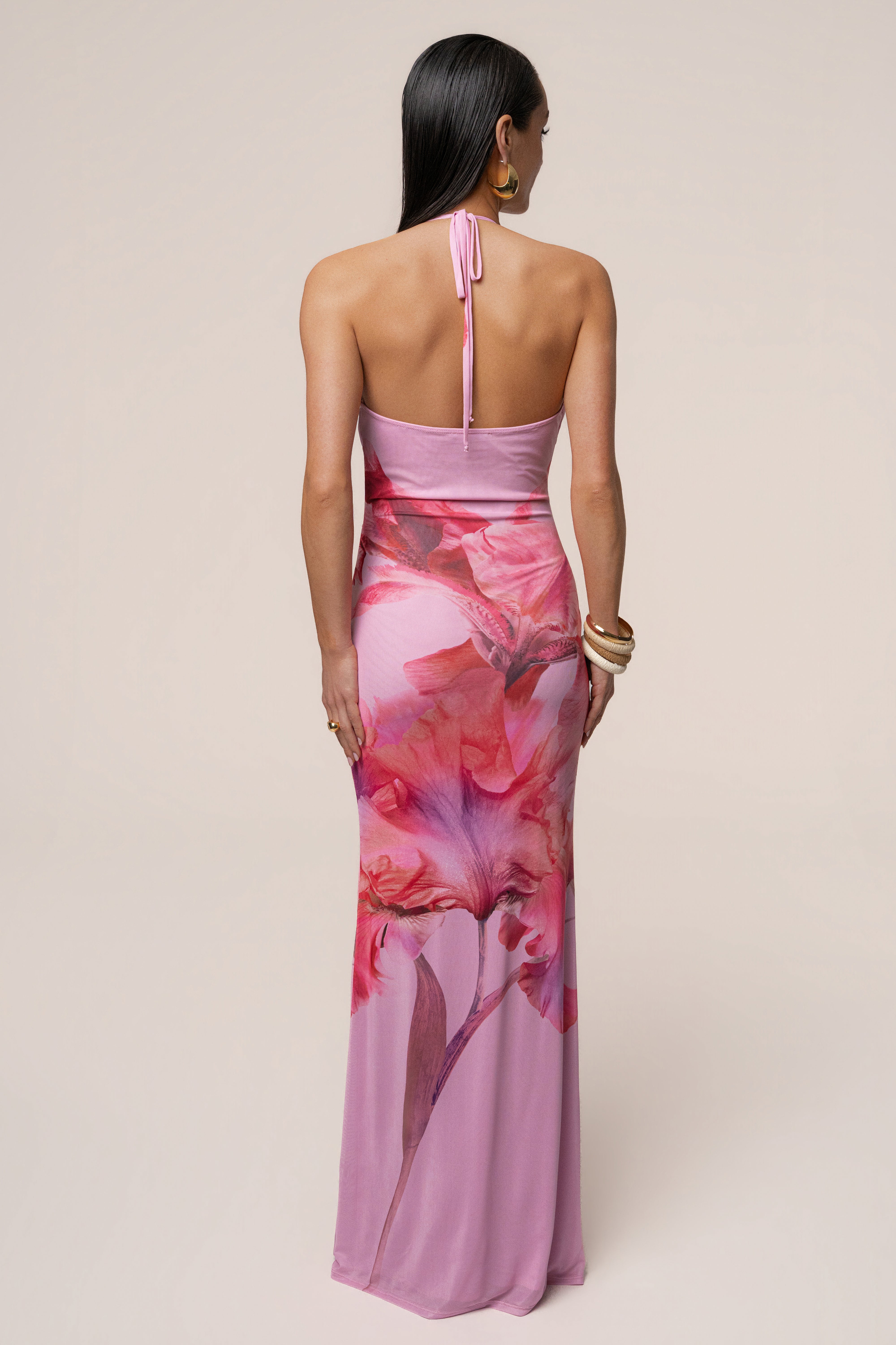Pink Floral Coastal Bloom Maxi Dress - JLUXLABEL