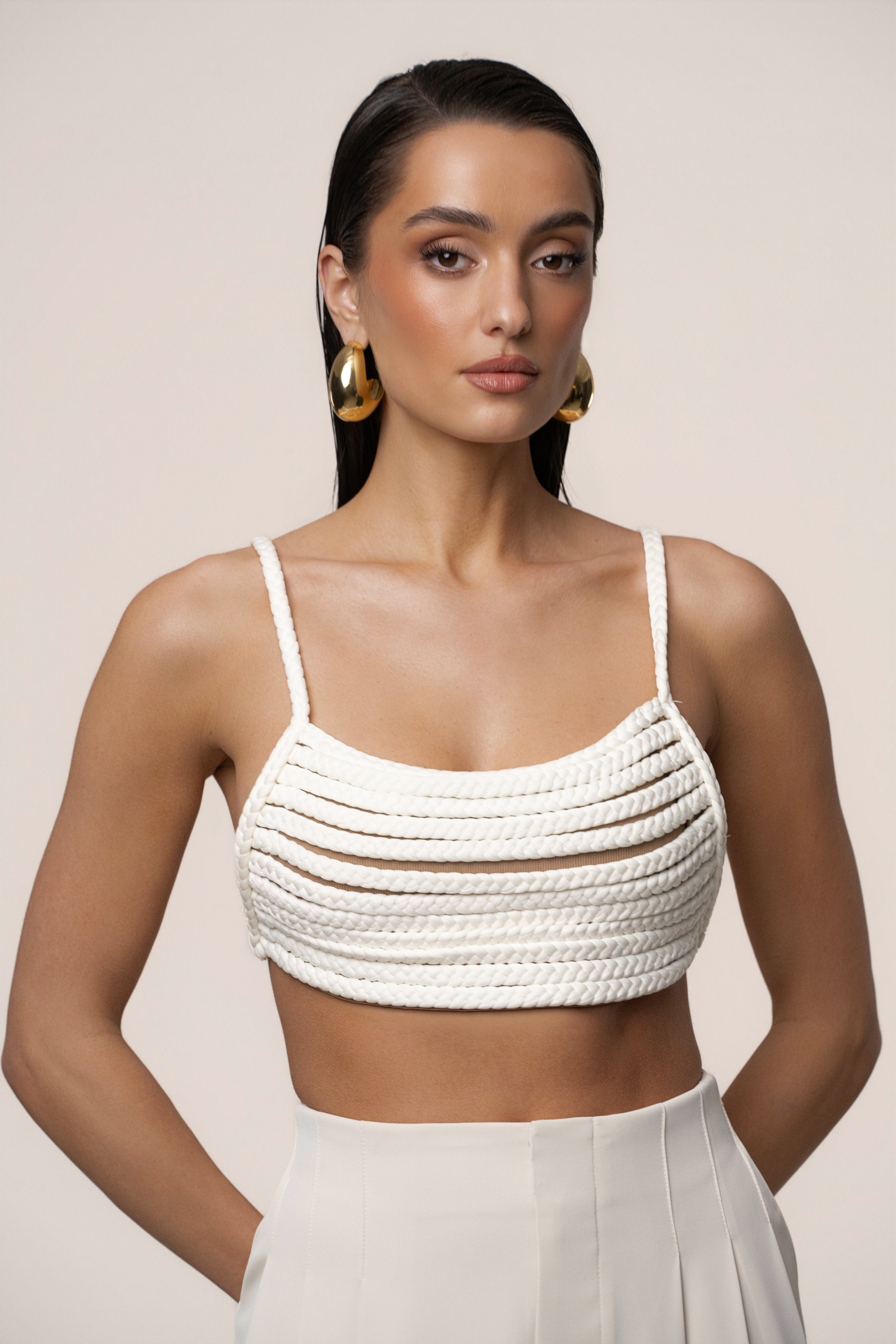 Ivory Sofie Braided Top - JLUXLABEL