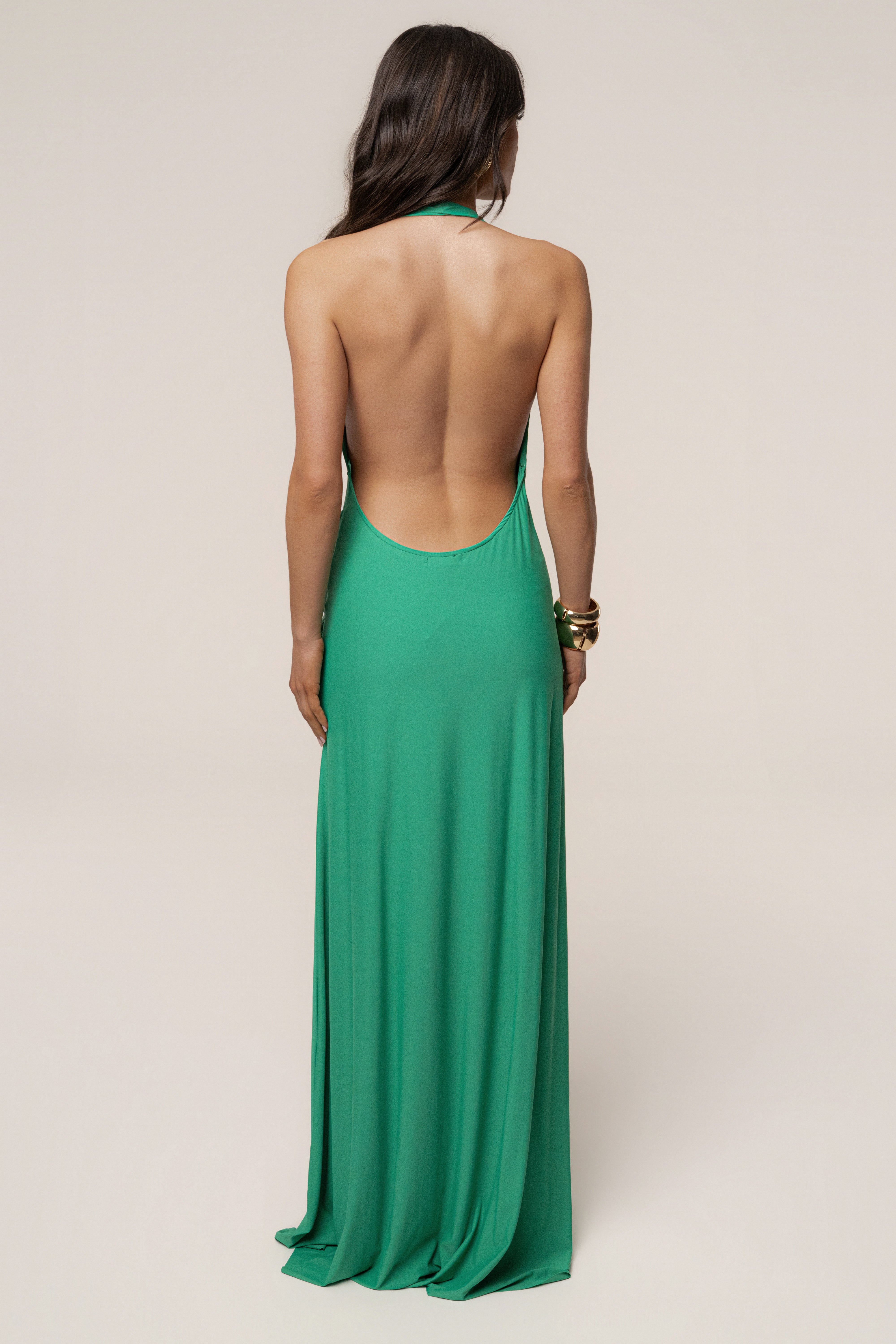 Green Ibiza Halter Maxi Dress - JLUXLABEL