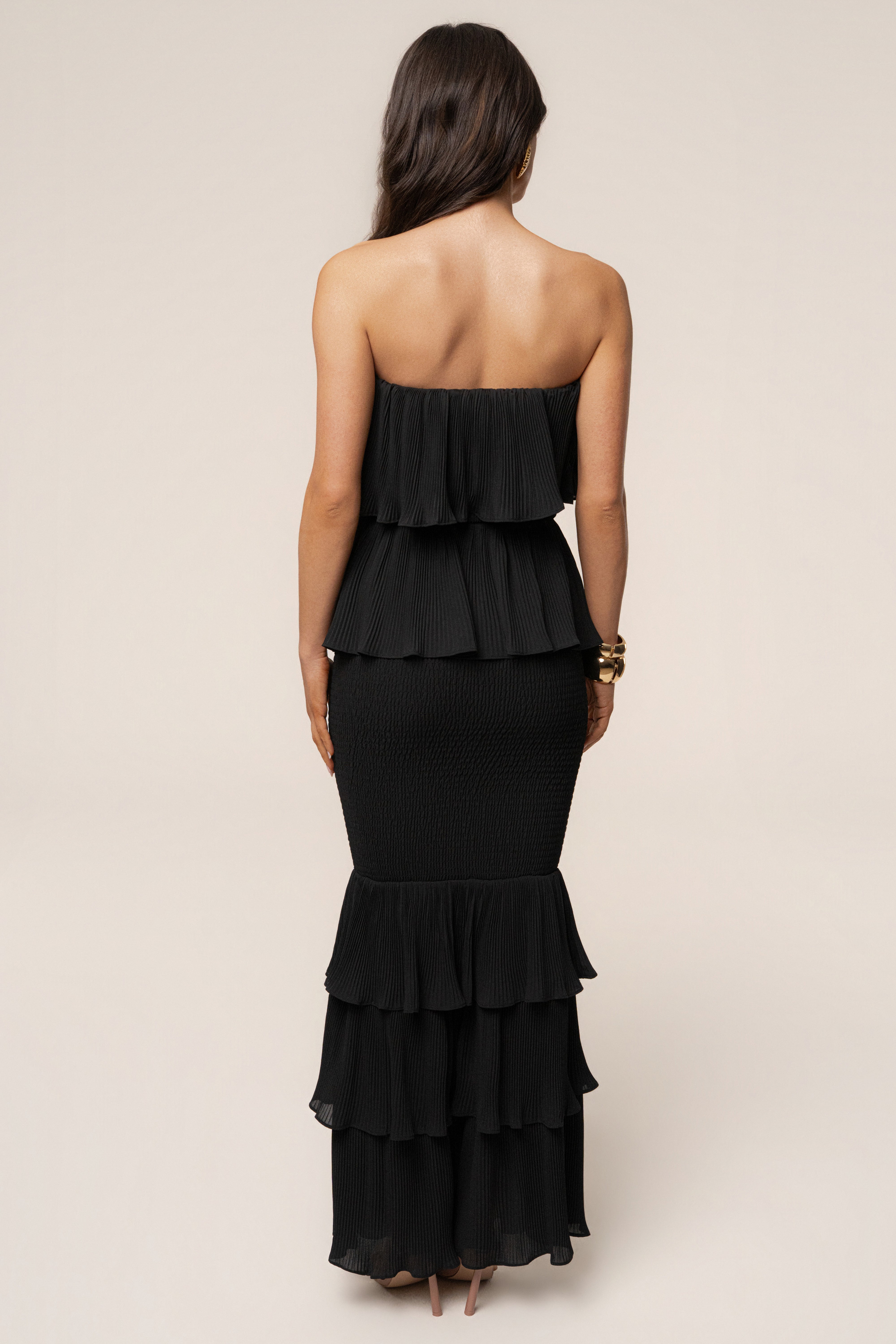Black Casa Blanca Ruffle Dress - JLUXLABEL