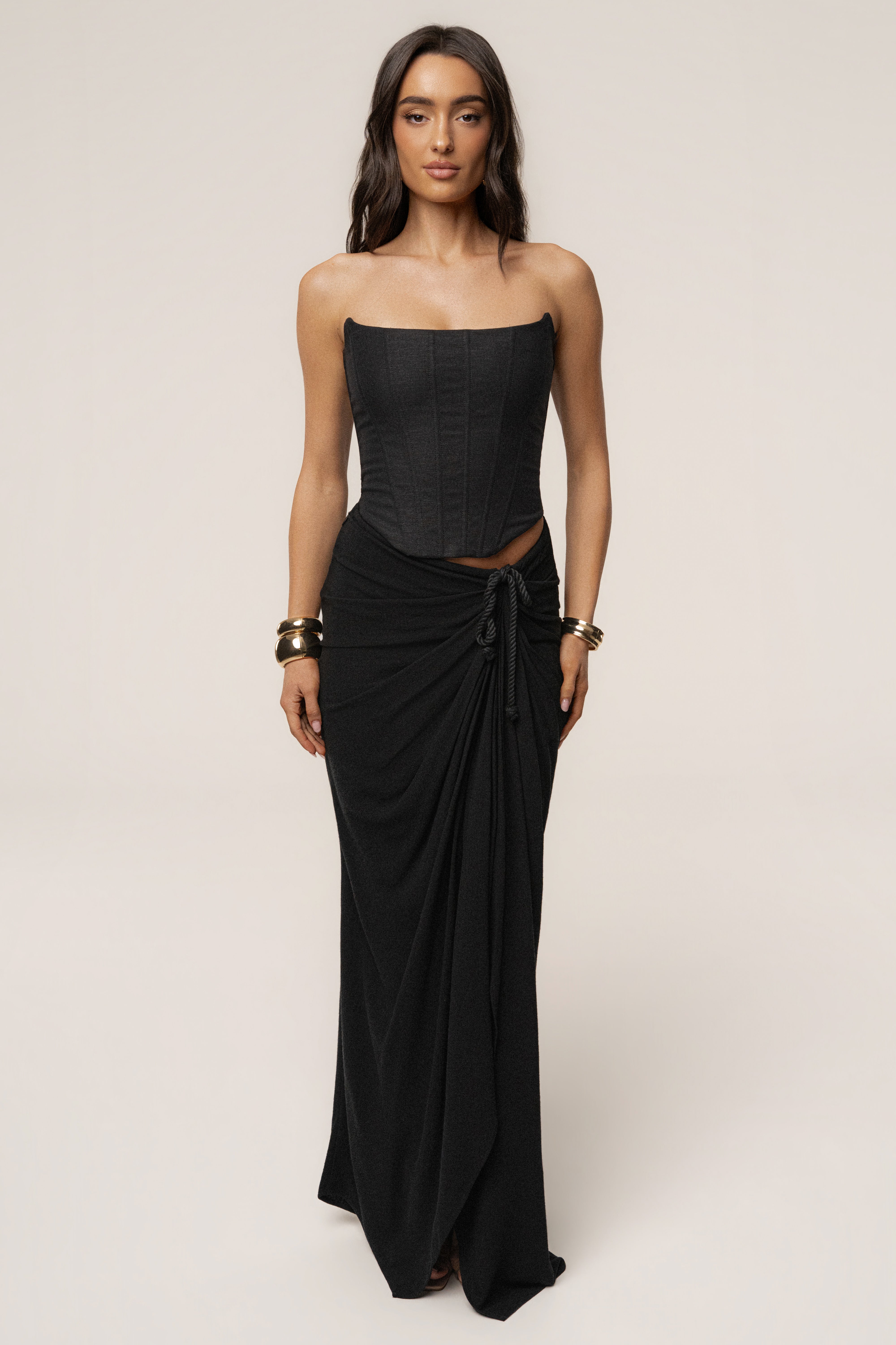 Black Fenix Reversible Linen Corset - JLUXLABEL