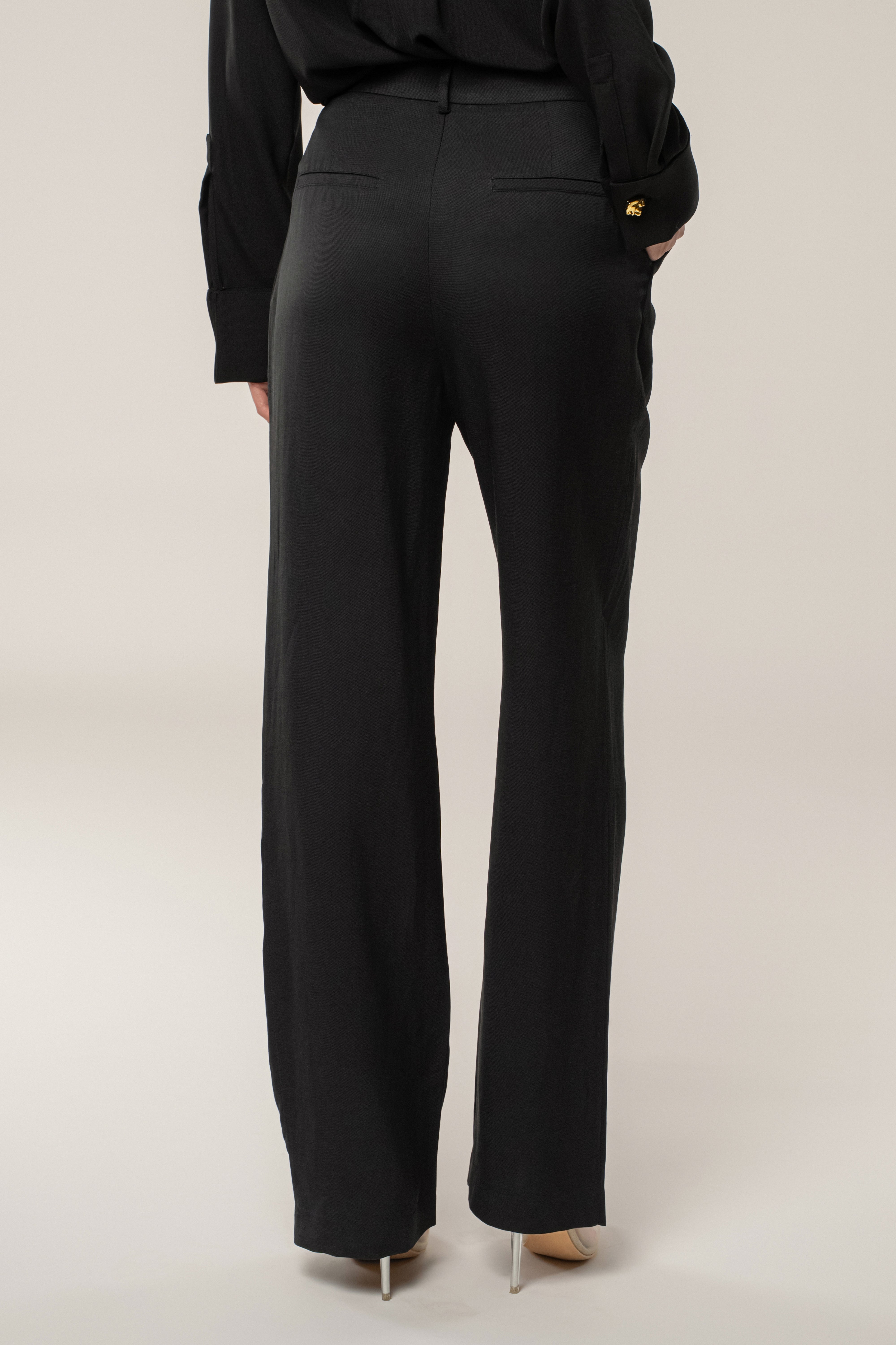 Black Axel Pleated Trouser - JLUXLABEL