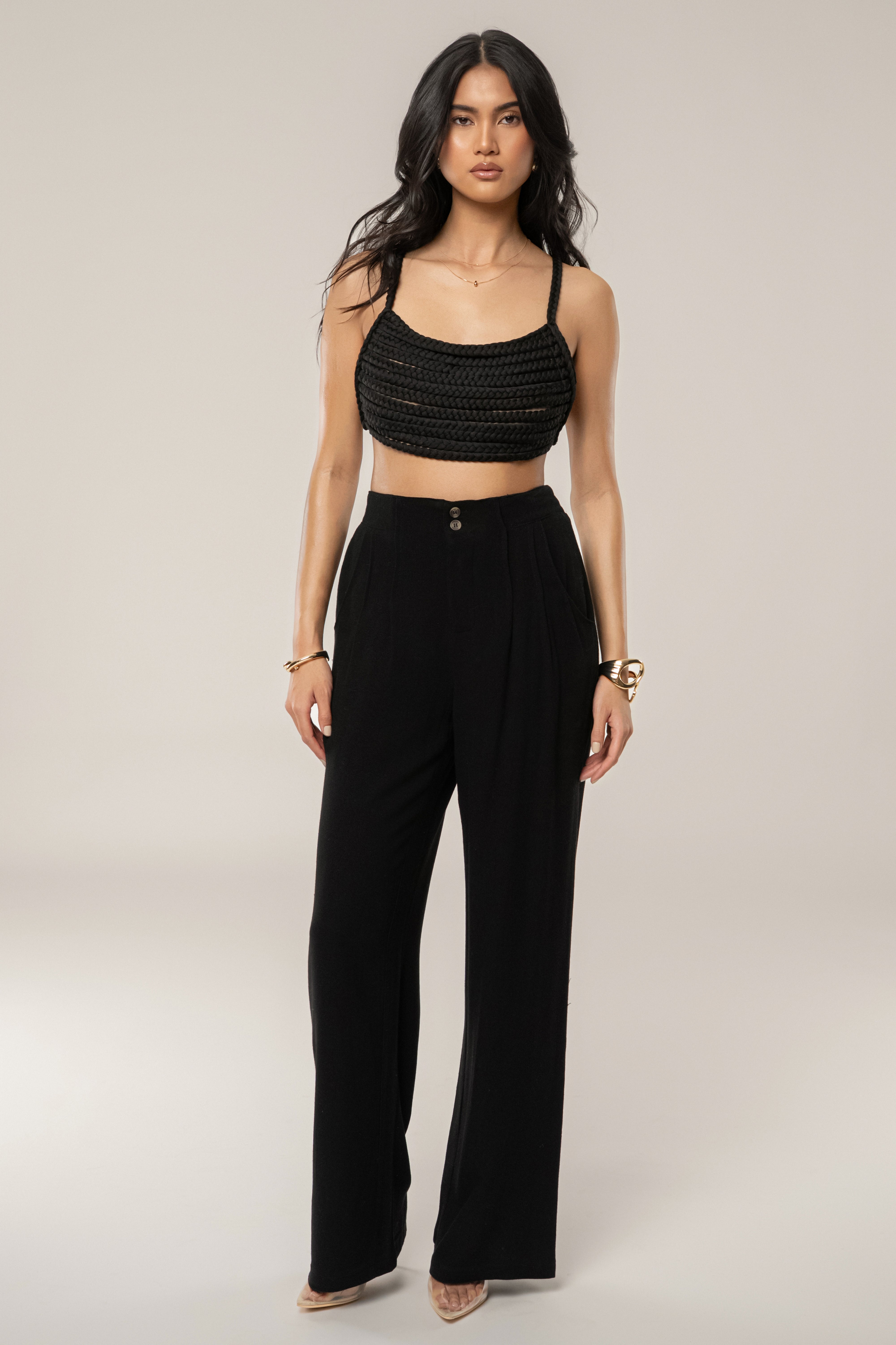 Black Thea Linen Pants - JLUXLABEL
