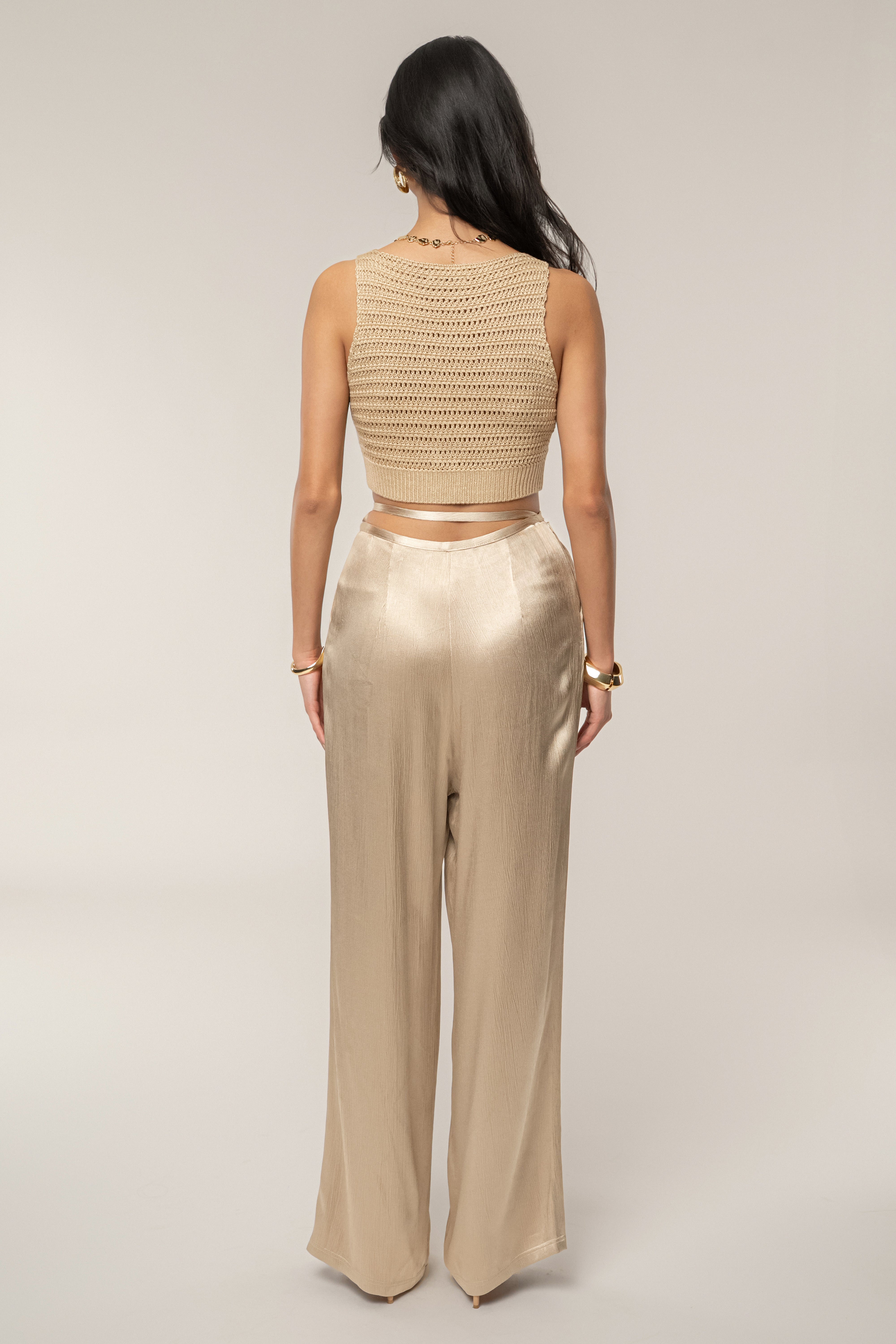 Beige Salmah Crochet Top - JLUXLABEL