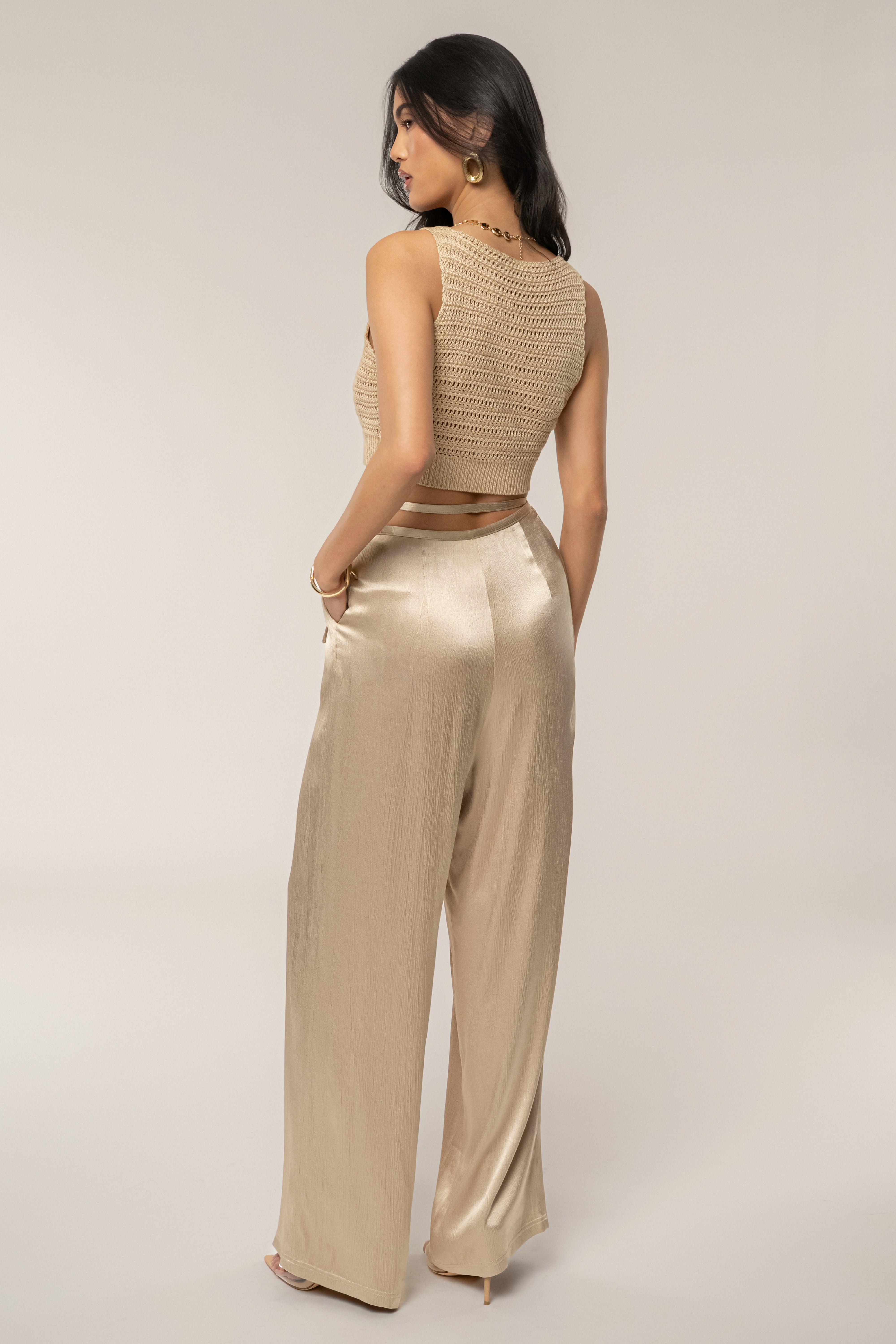 Beige Salmah Crochet Top - JLUXLABEL