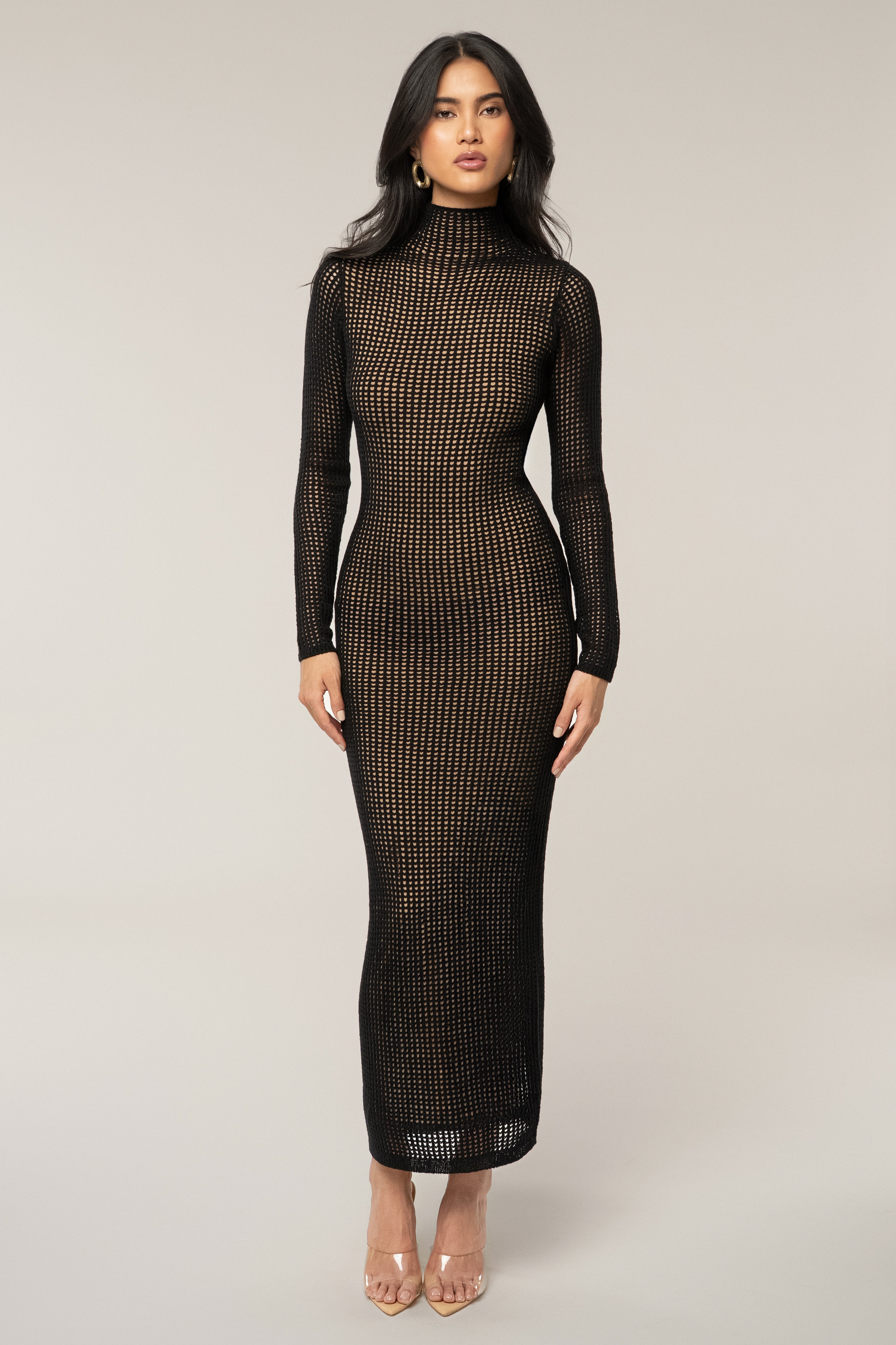 Black Rosabelle Knit Maxi Dress - JLUXLABEL