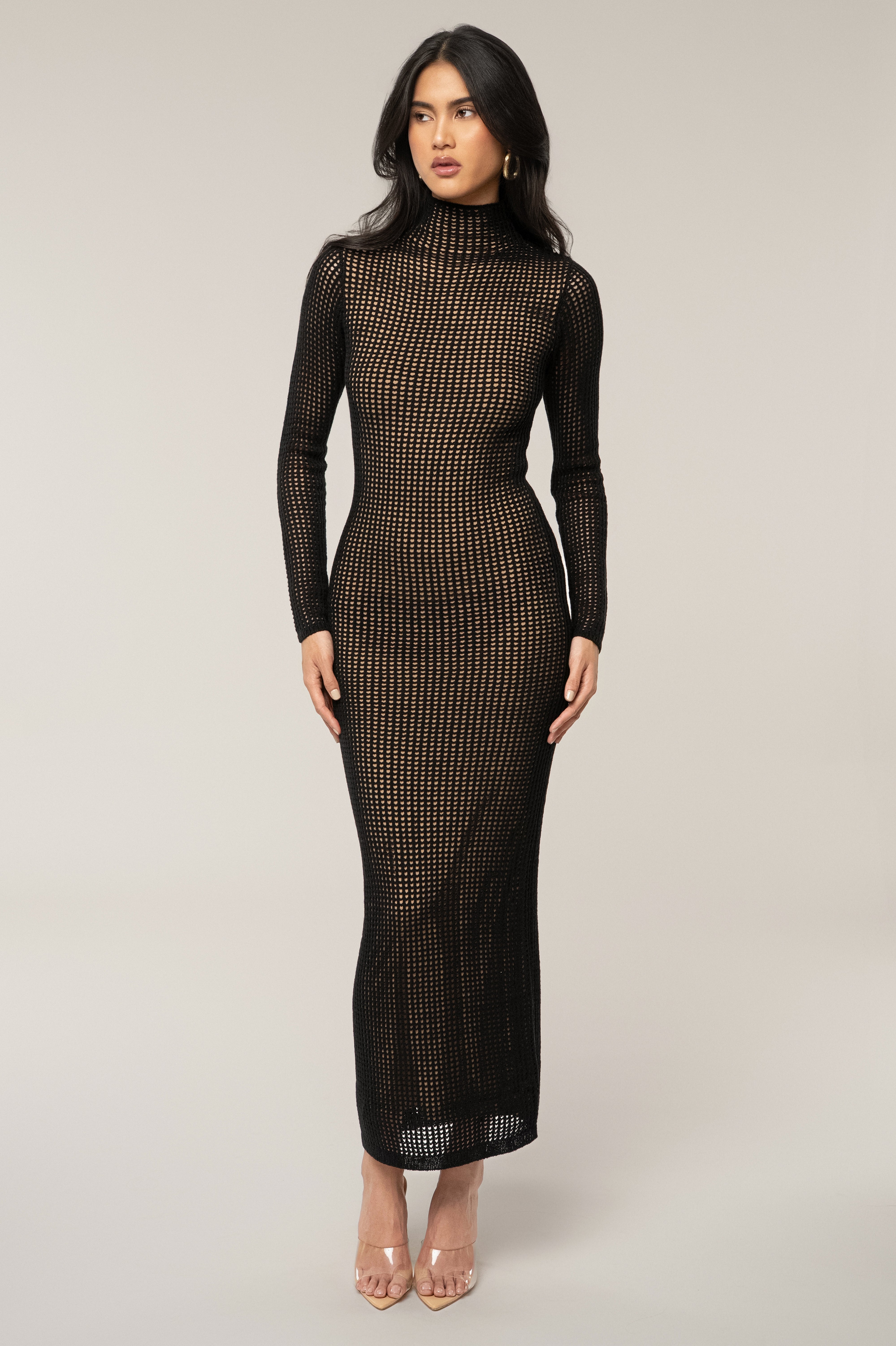 Black Rosabelle Knit Maxi Dress - JLUXLABEL