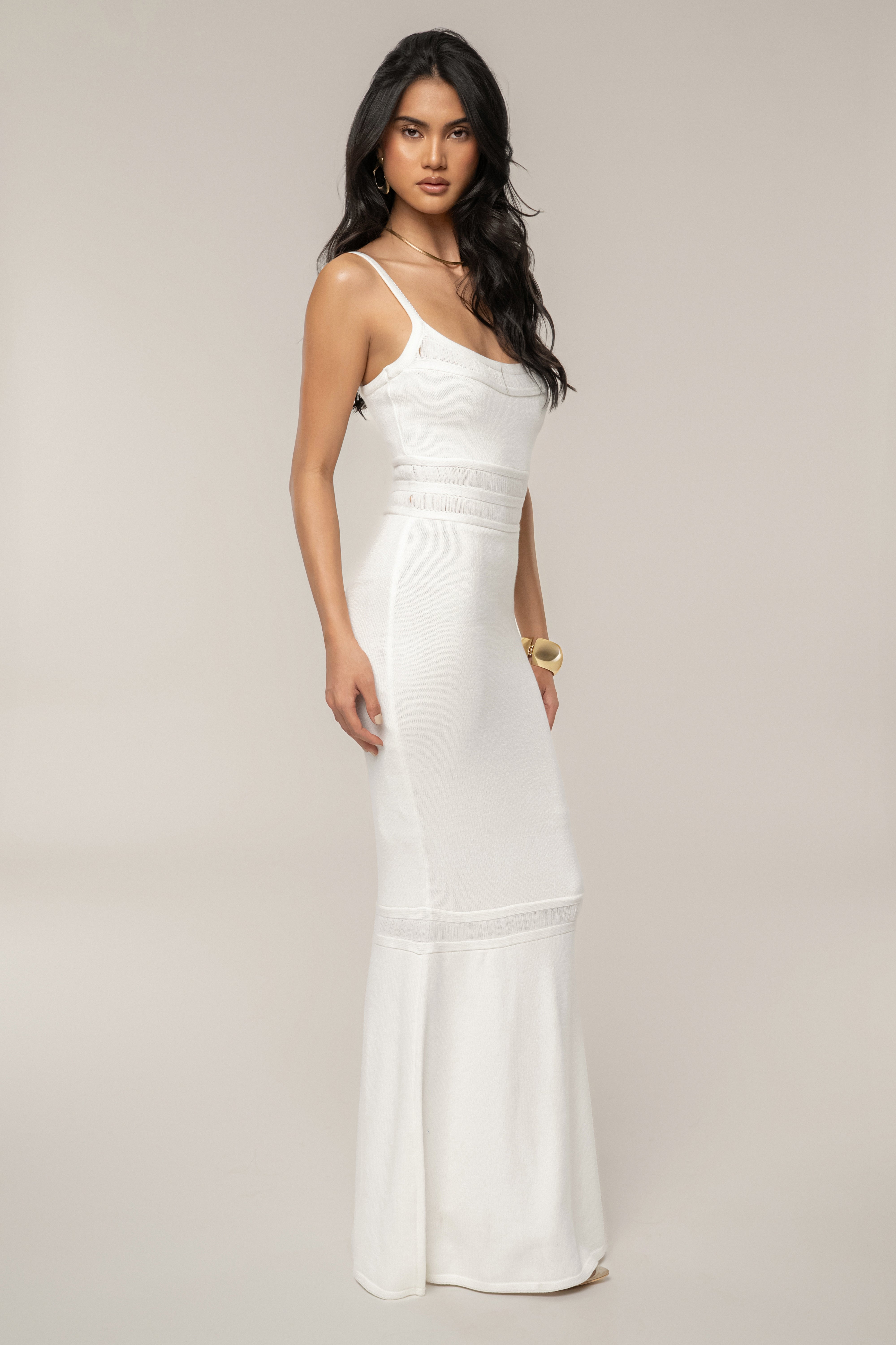Ivory Lumen Knit Maxi Dress - JLUXLABEL