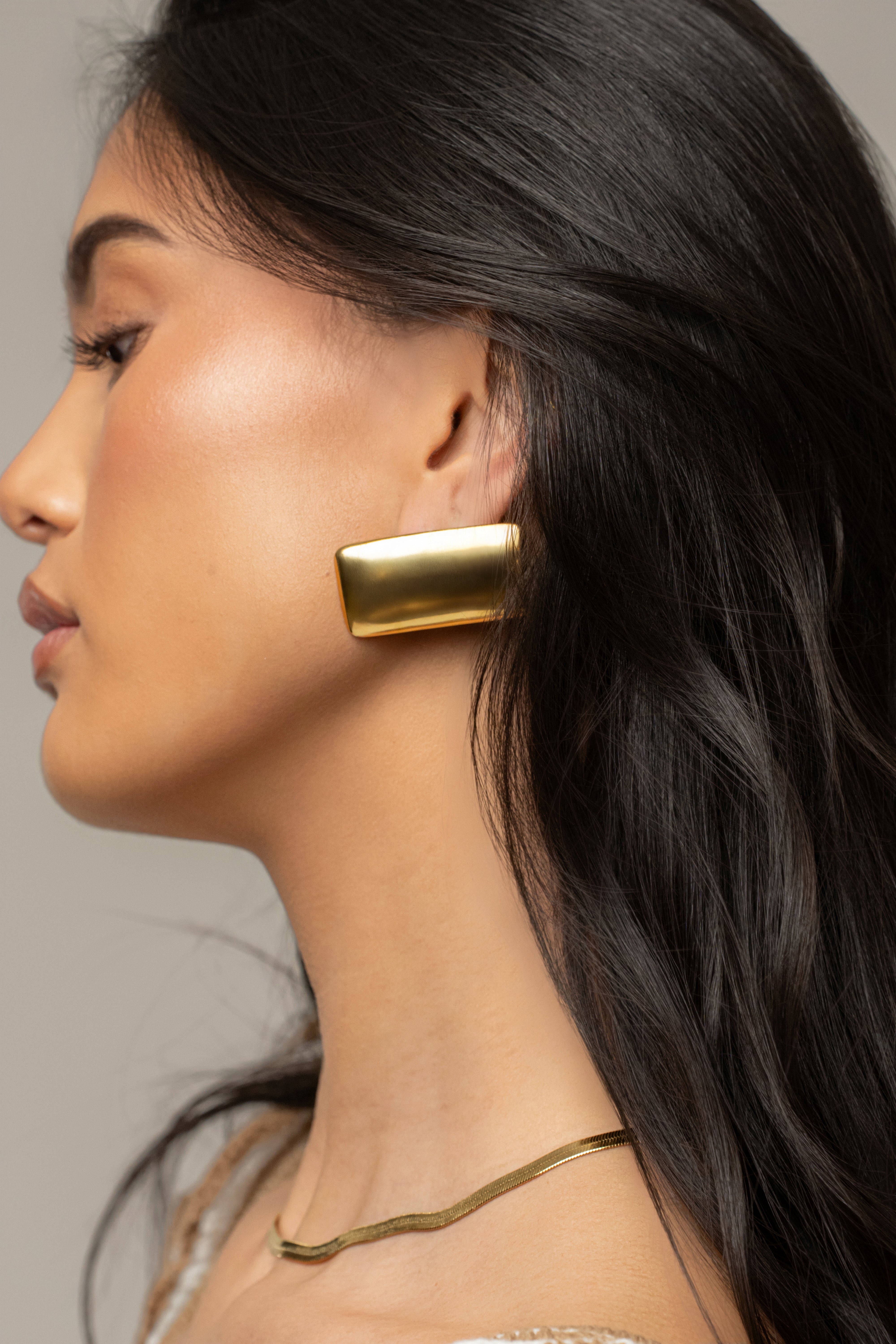 Gold Hazel Rectangle Earrings - JLUXLABEL