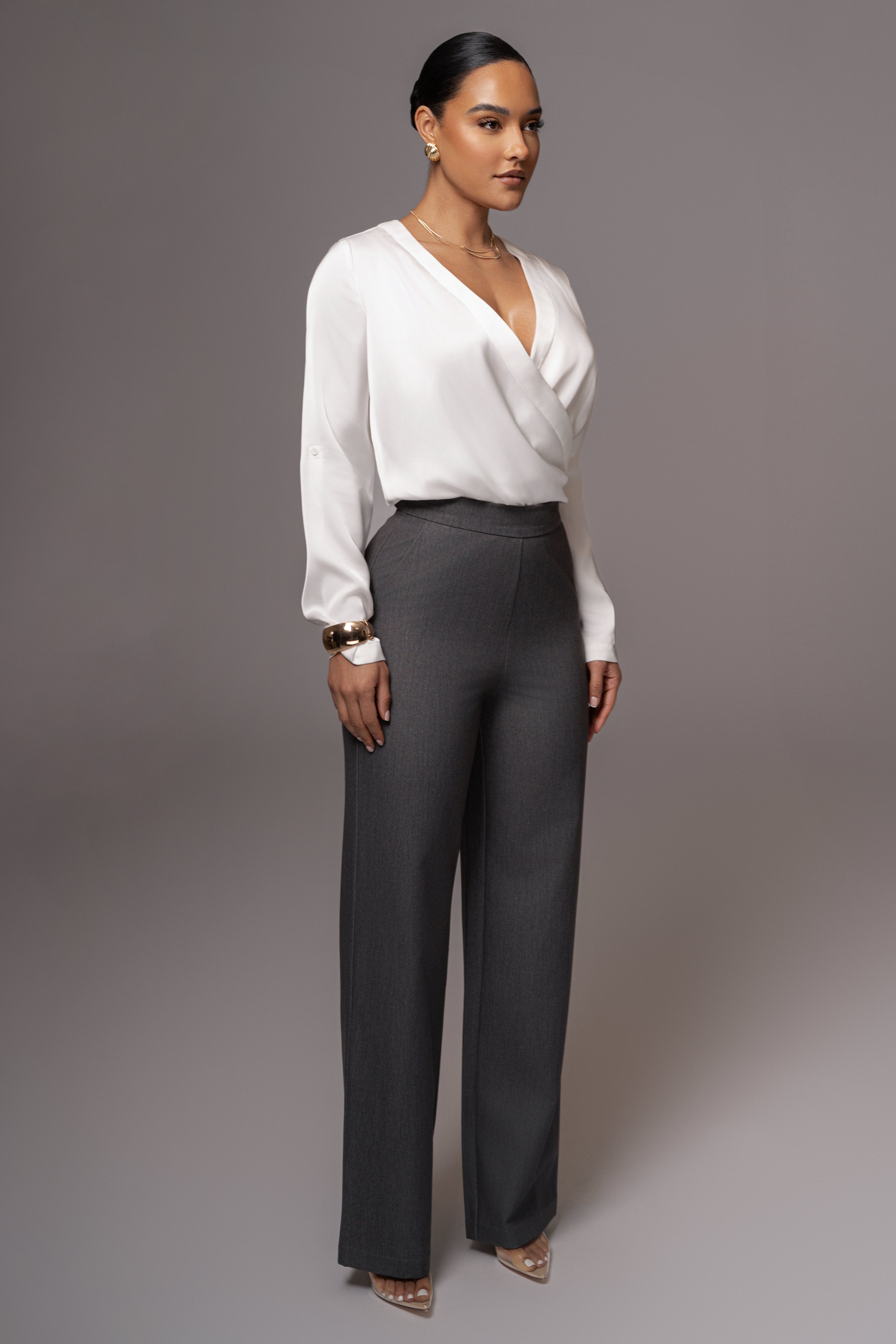 Grey Status Belted Pants - JLUXLABEL