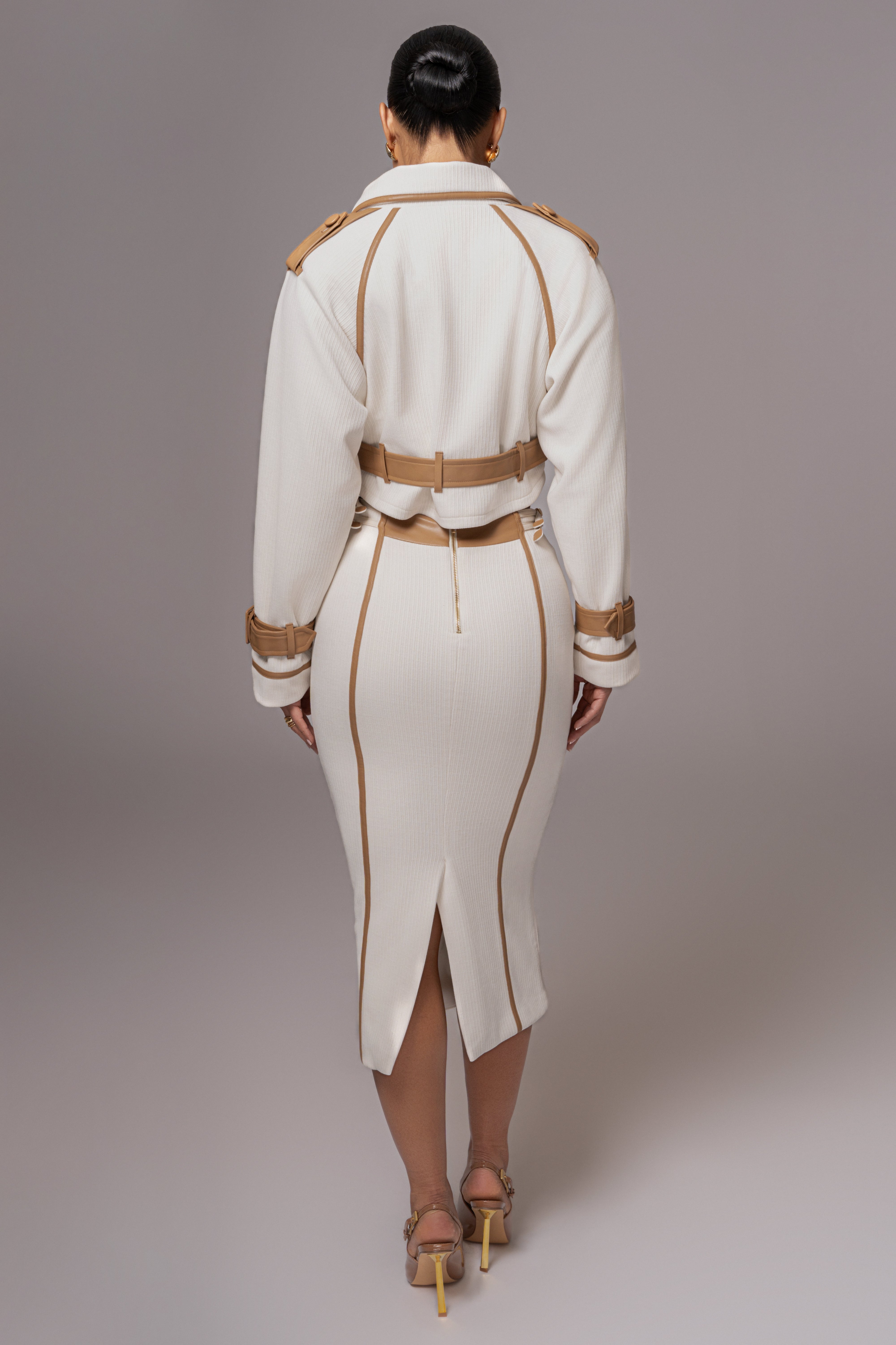 Ivory Jocelyn Contrast Skirt - JLUXLABEL