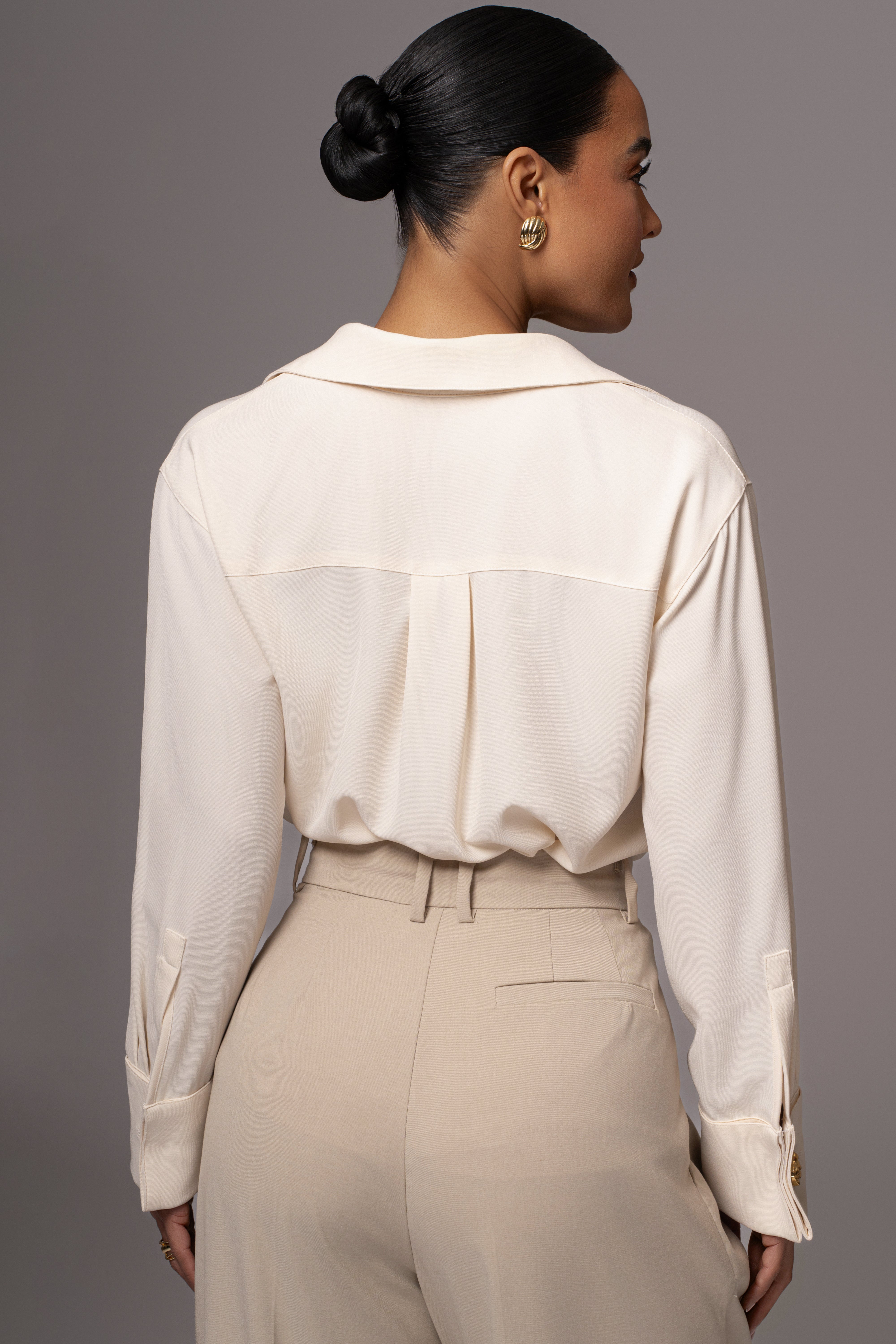 Buttercream Stella Button Up Shirt - JLUXLABEL