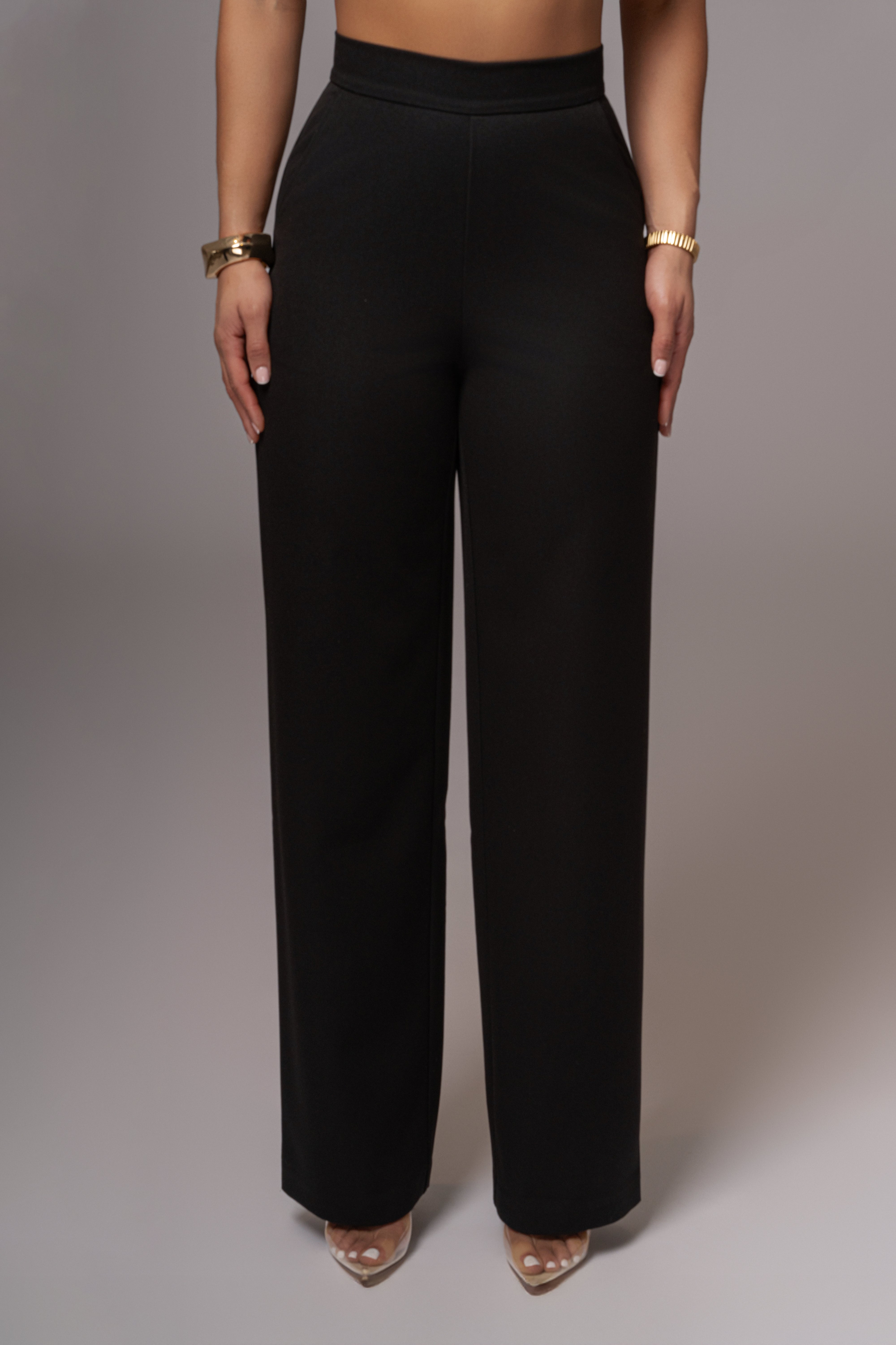 Black Status Belted Pants - JLUXLABEL
