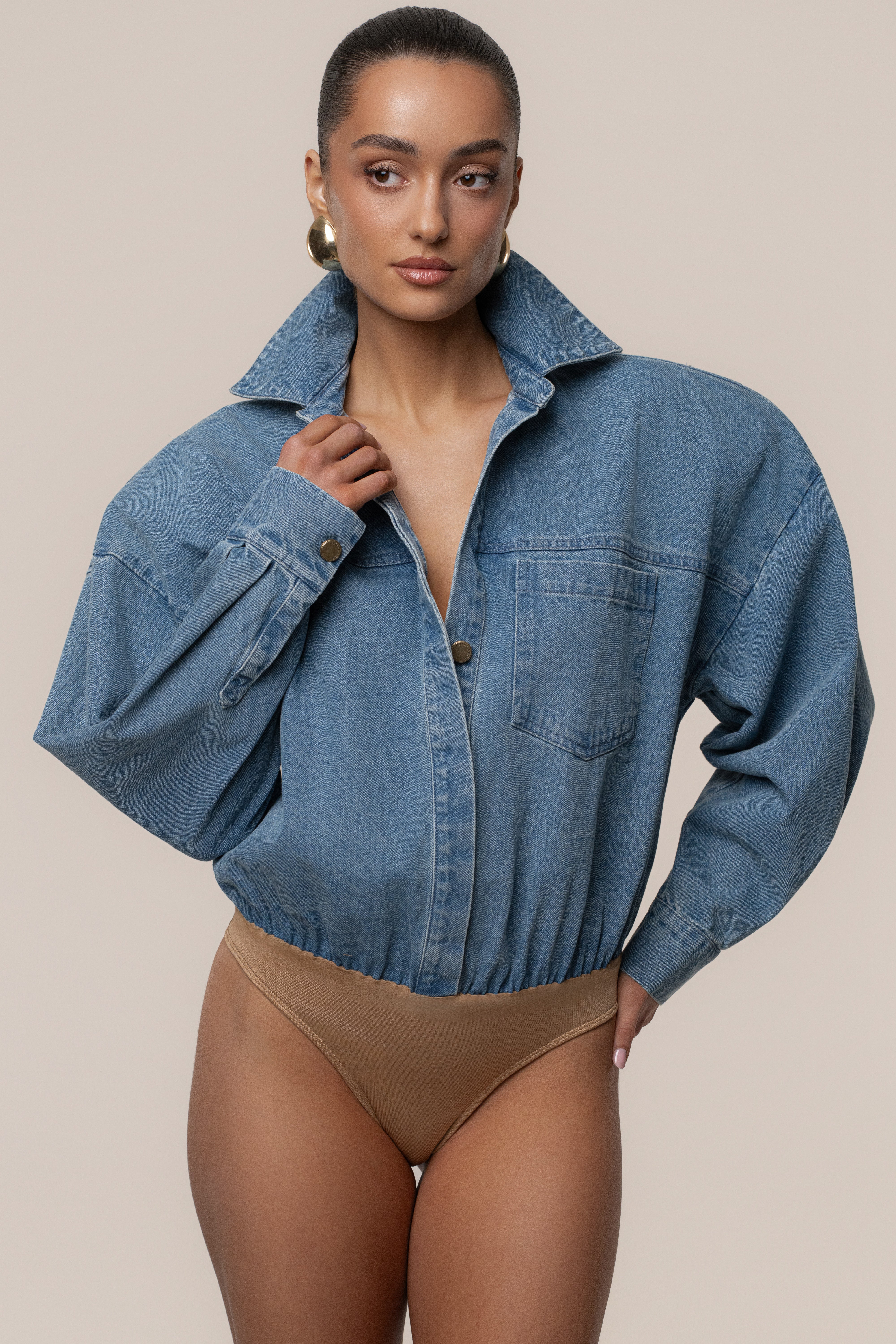 Denim Unstoppable Bodysuit - JLUXLABEL