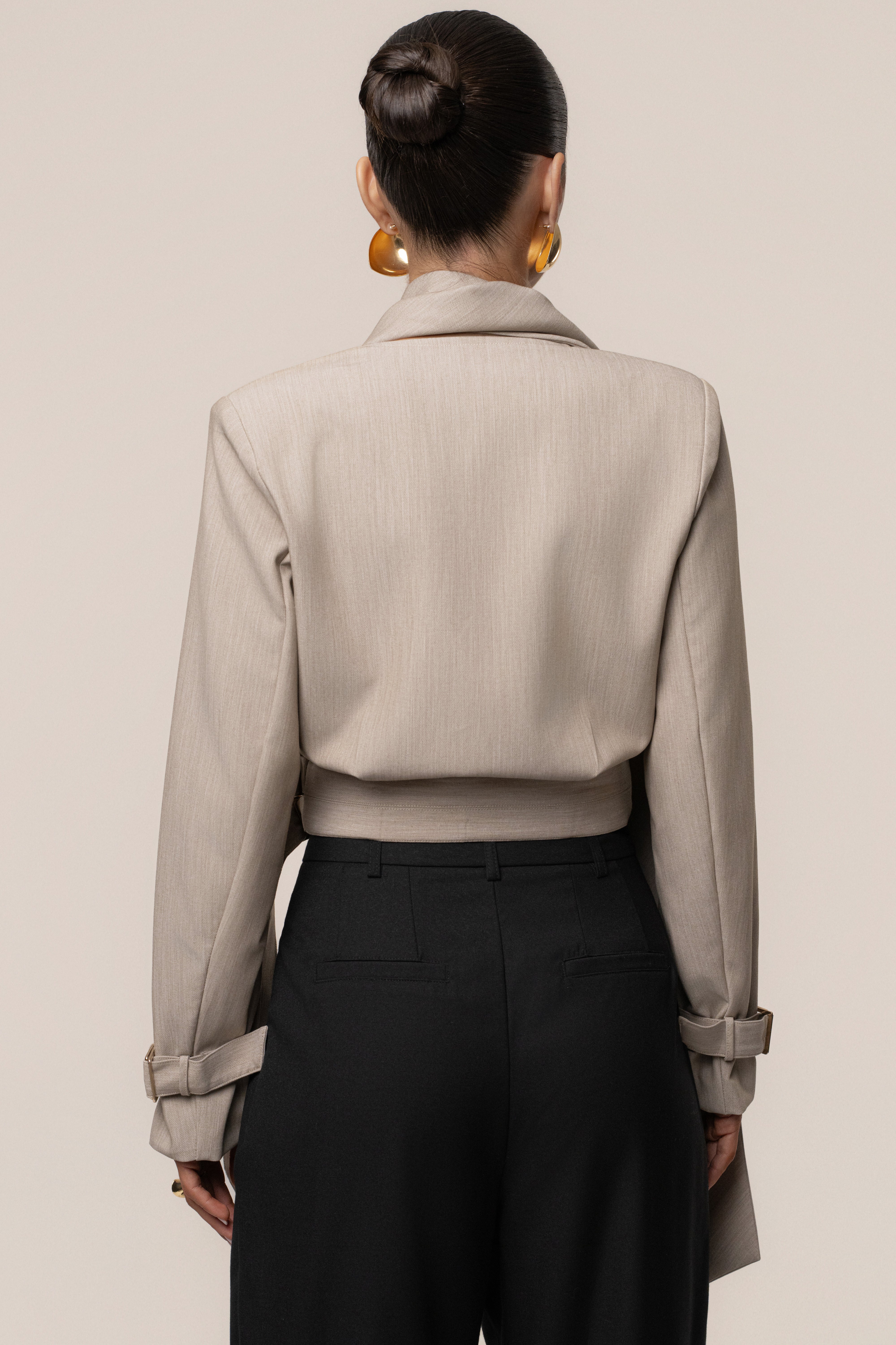 Stone Aligned Scarf Top - JLUXLABEL