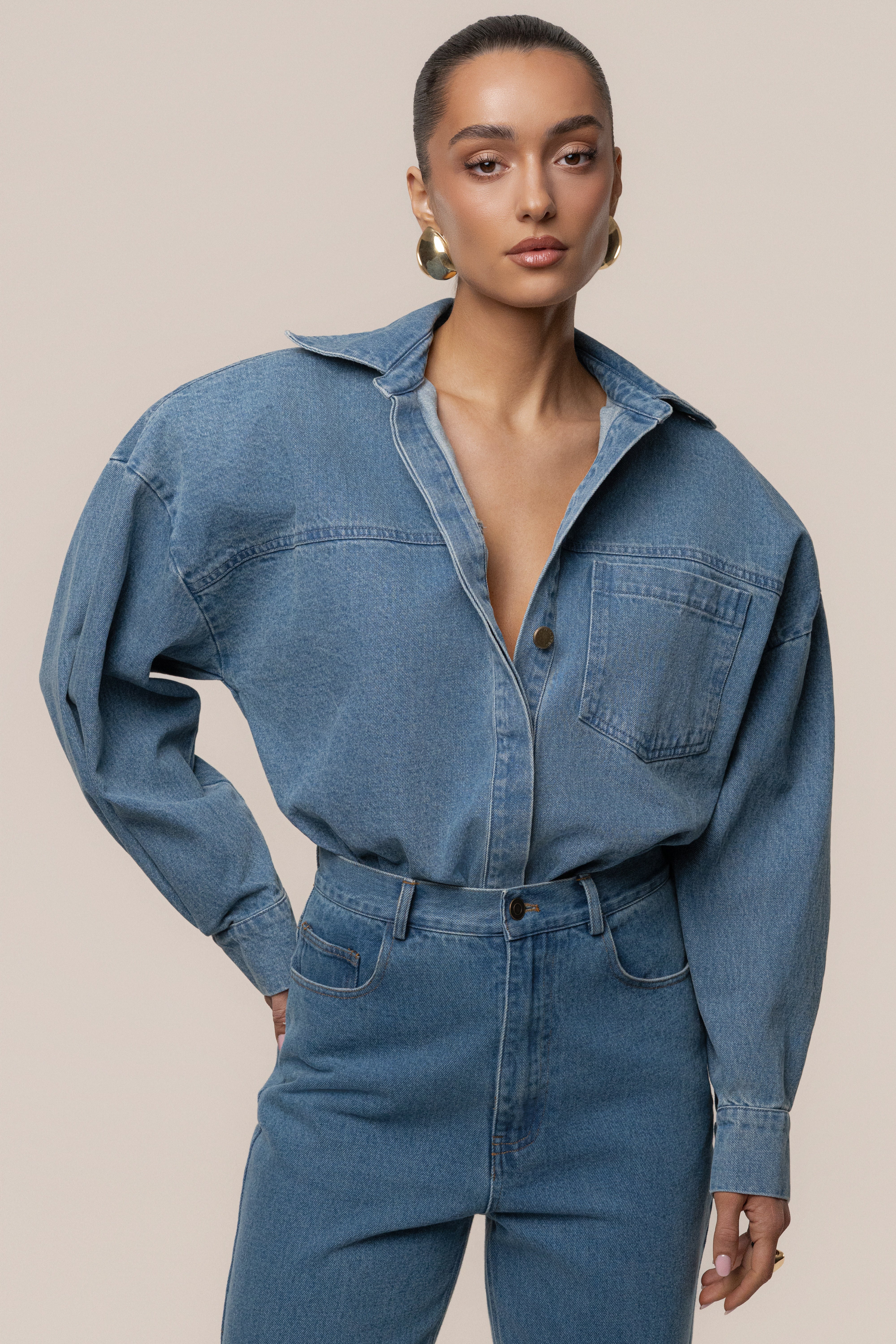 Denim Unstoppable Bodysuit - JLUXLABEL