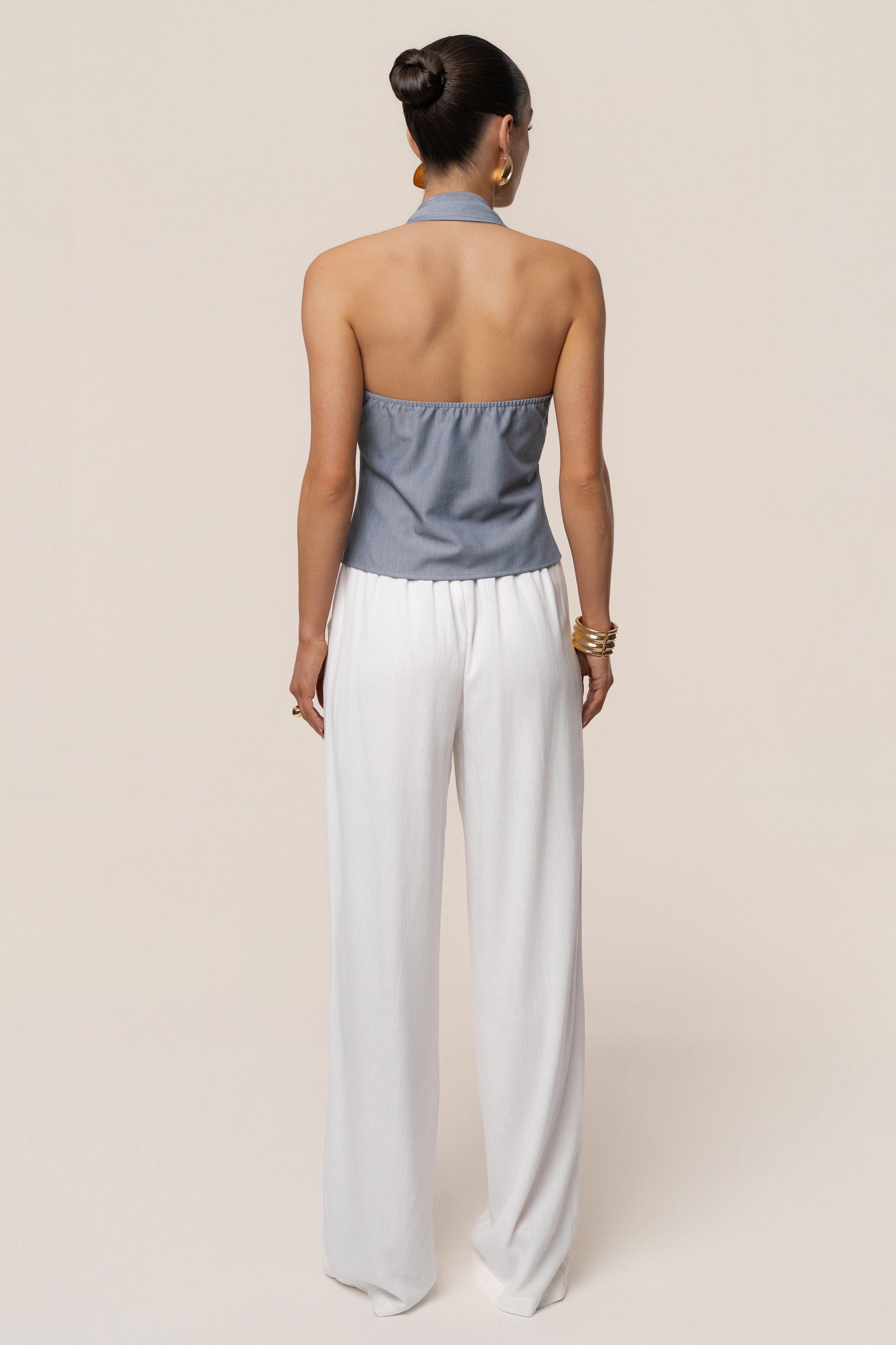 Blue Clean Slate Halter Vest - JLUXLABEL