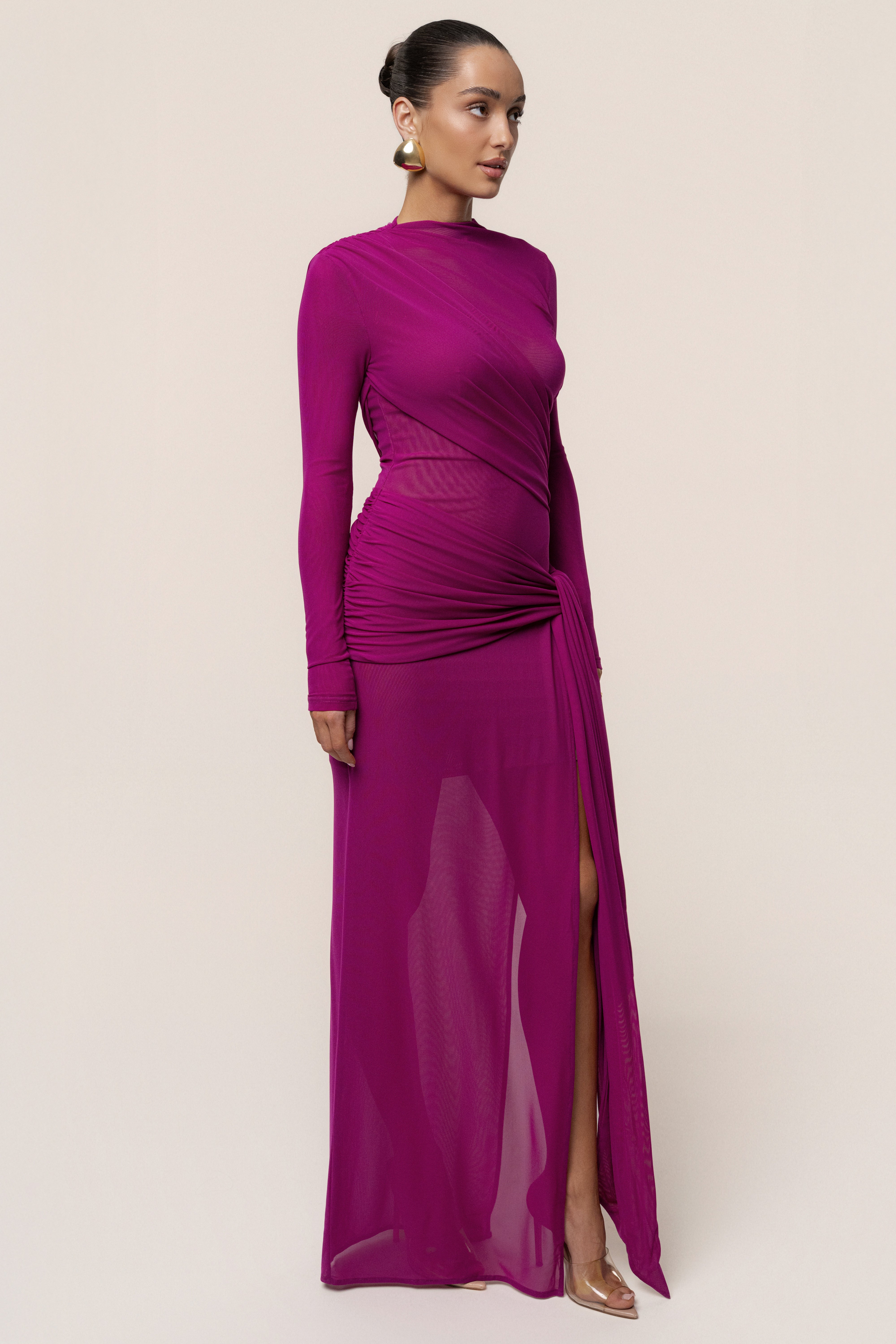 Purple Heatwave Mesh Maxi Dress - JLUXLABEL
